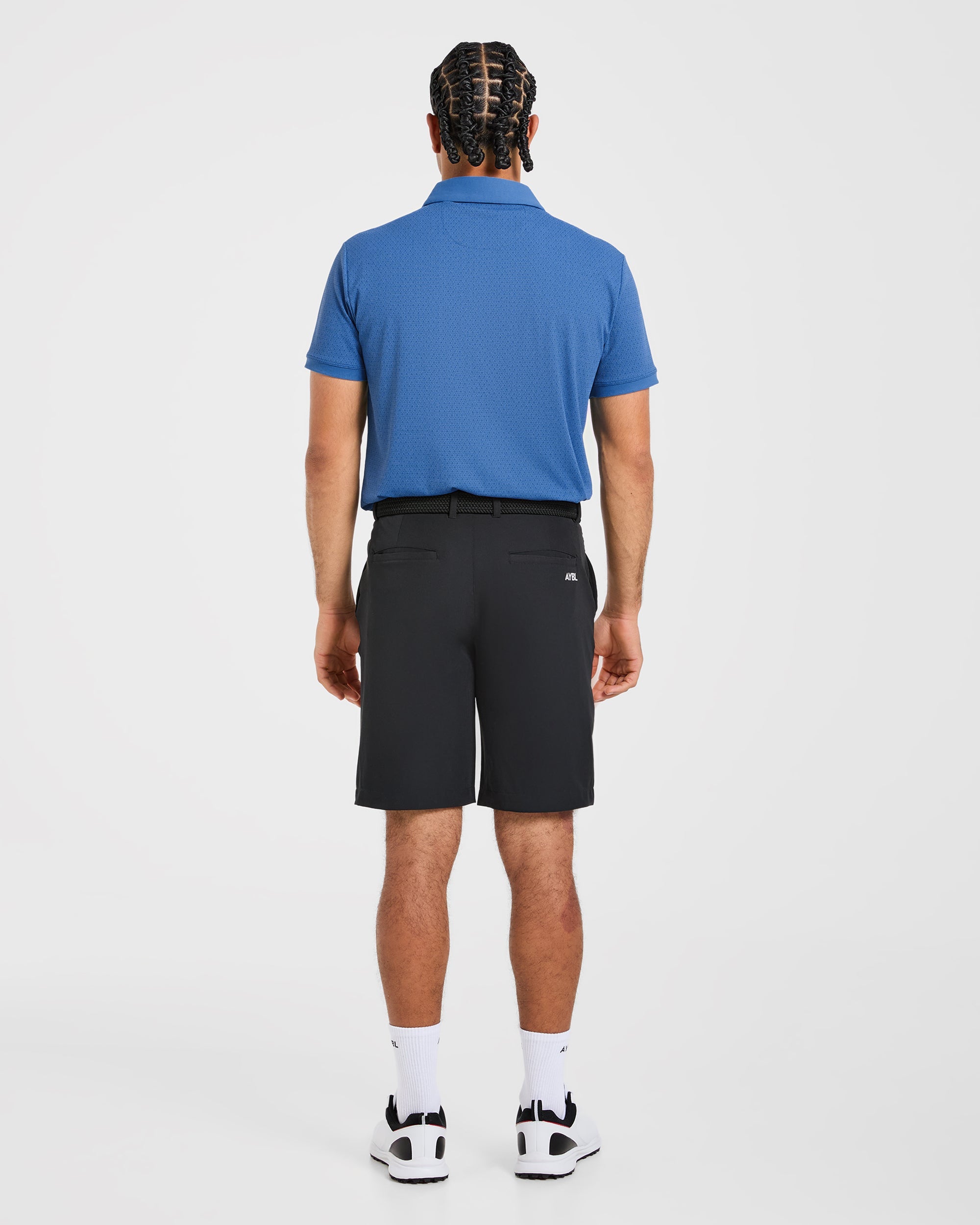 Precision Geometric Polo - Ocean Blue