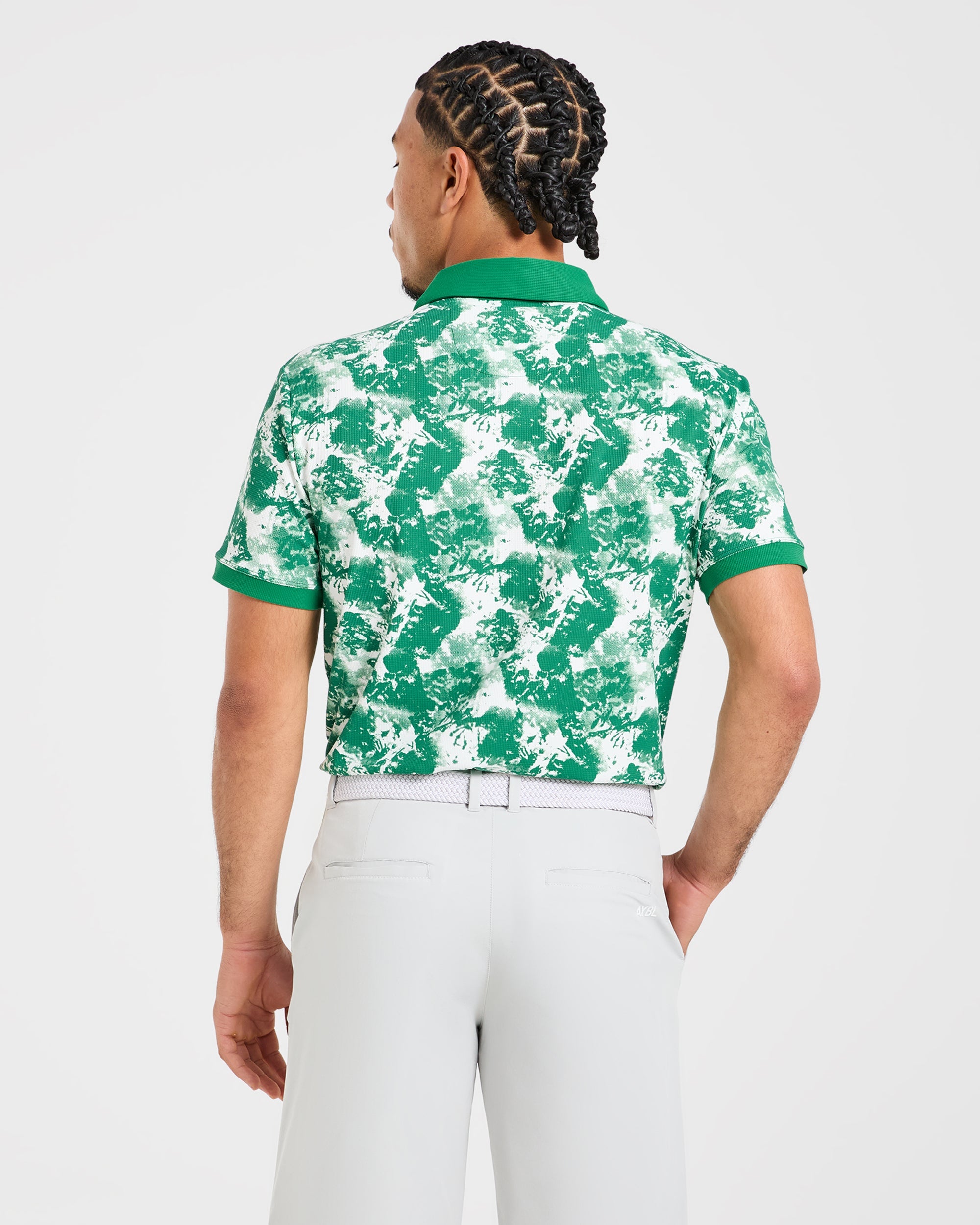 Precision Splatter Polo - Rye Green/Cream