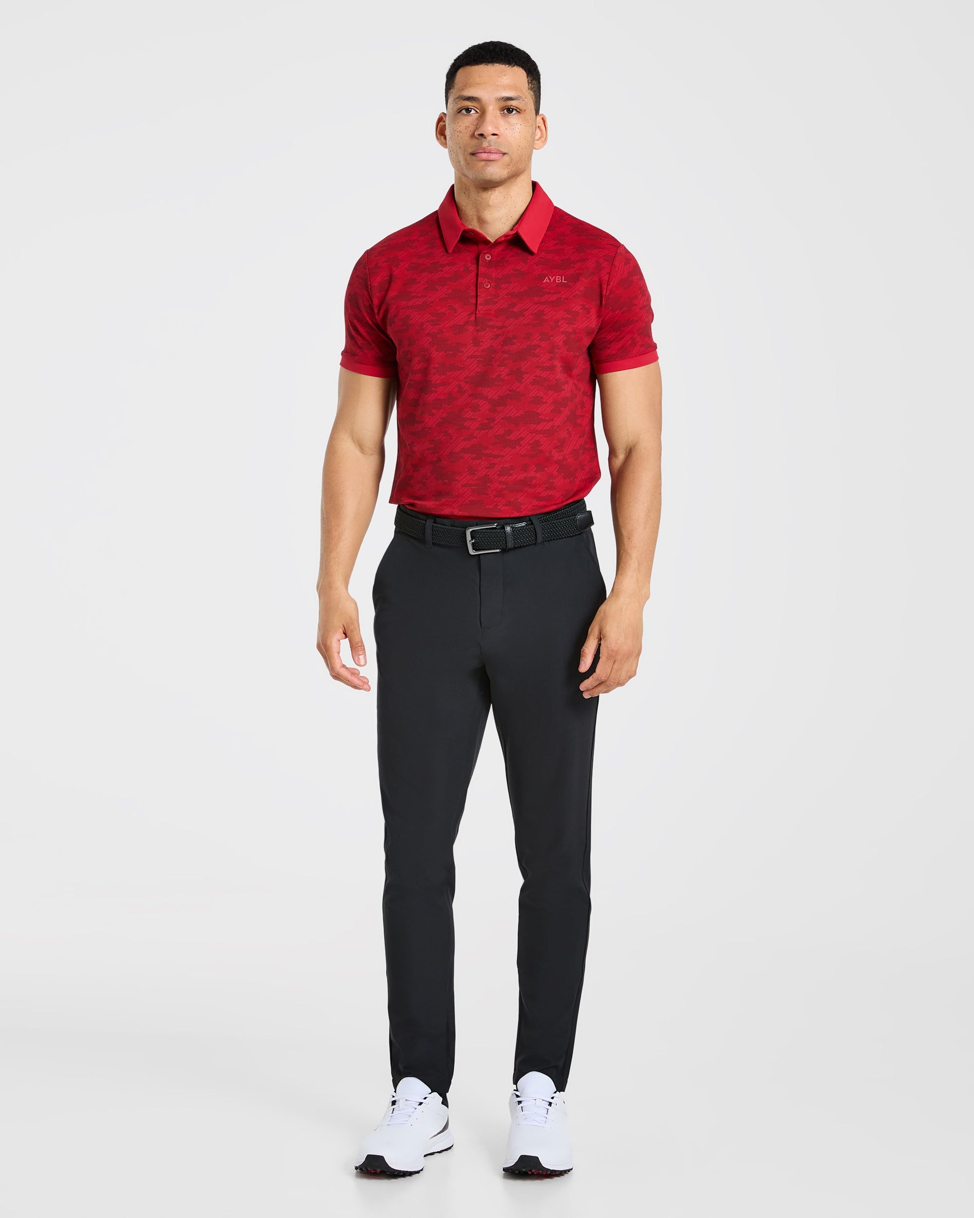 Precision Camo Polo - Muted Red