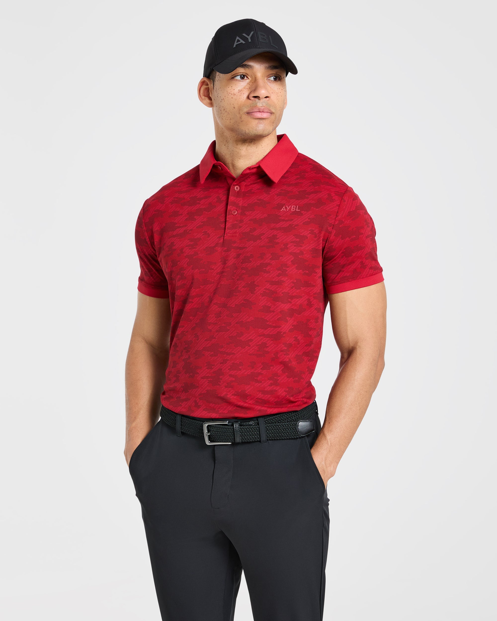 Precision Camo Polo - Muted Red