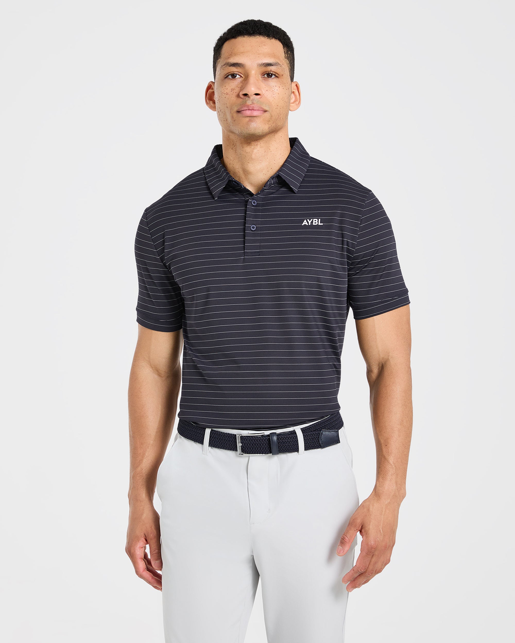 Classic Stripe Polo - Navy