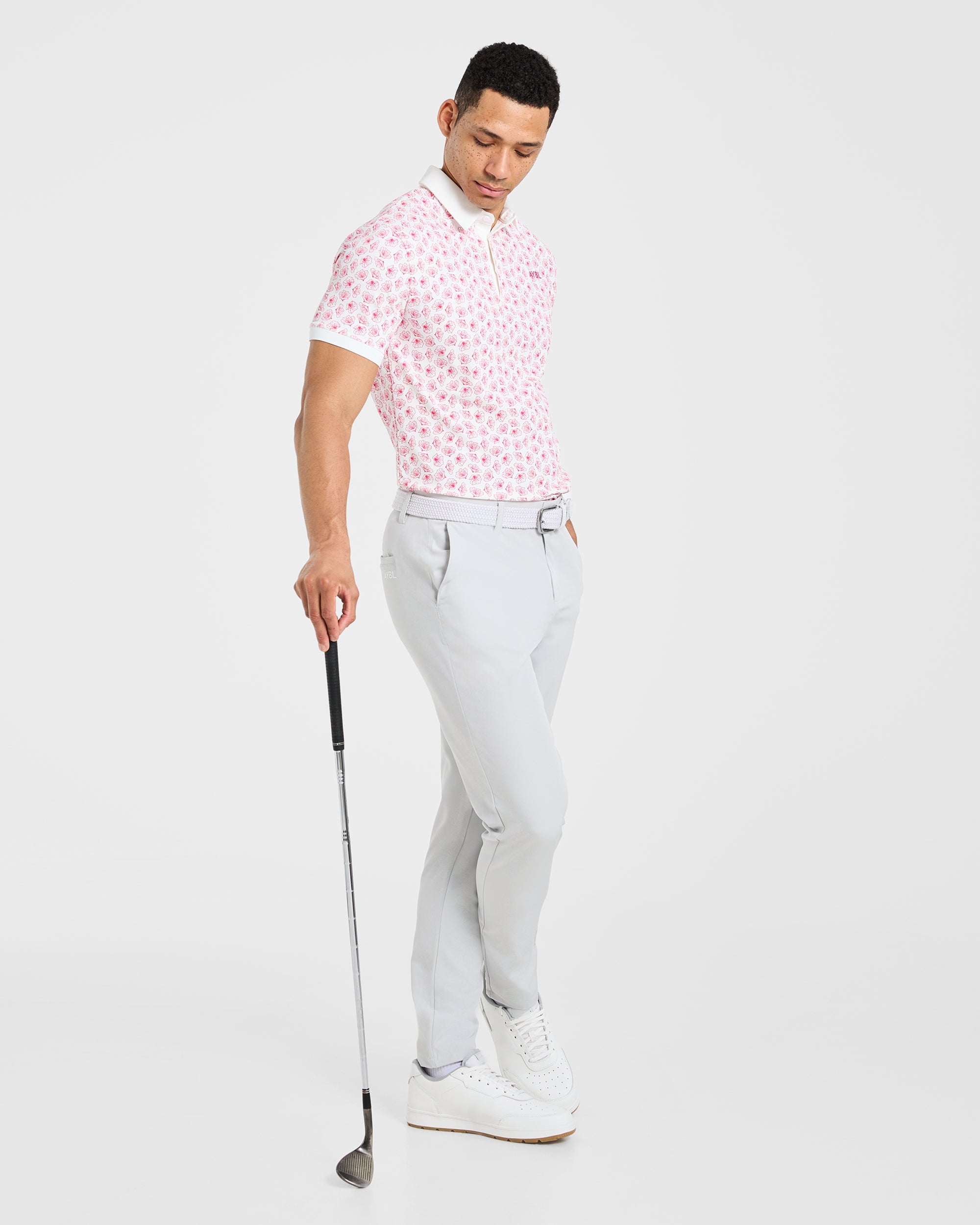 Precision Azalea Polo - White/Azalea Pink