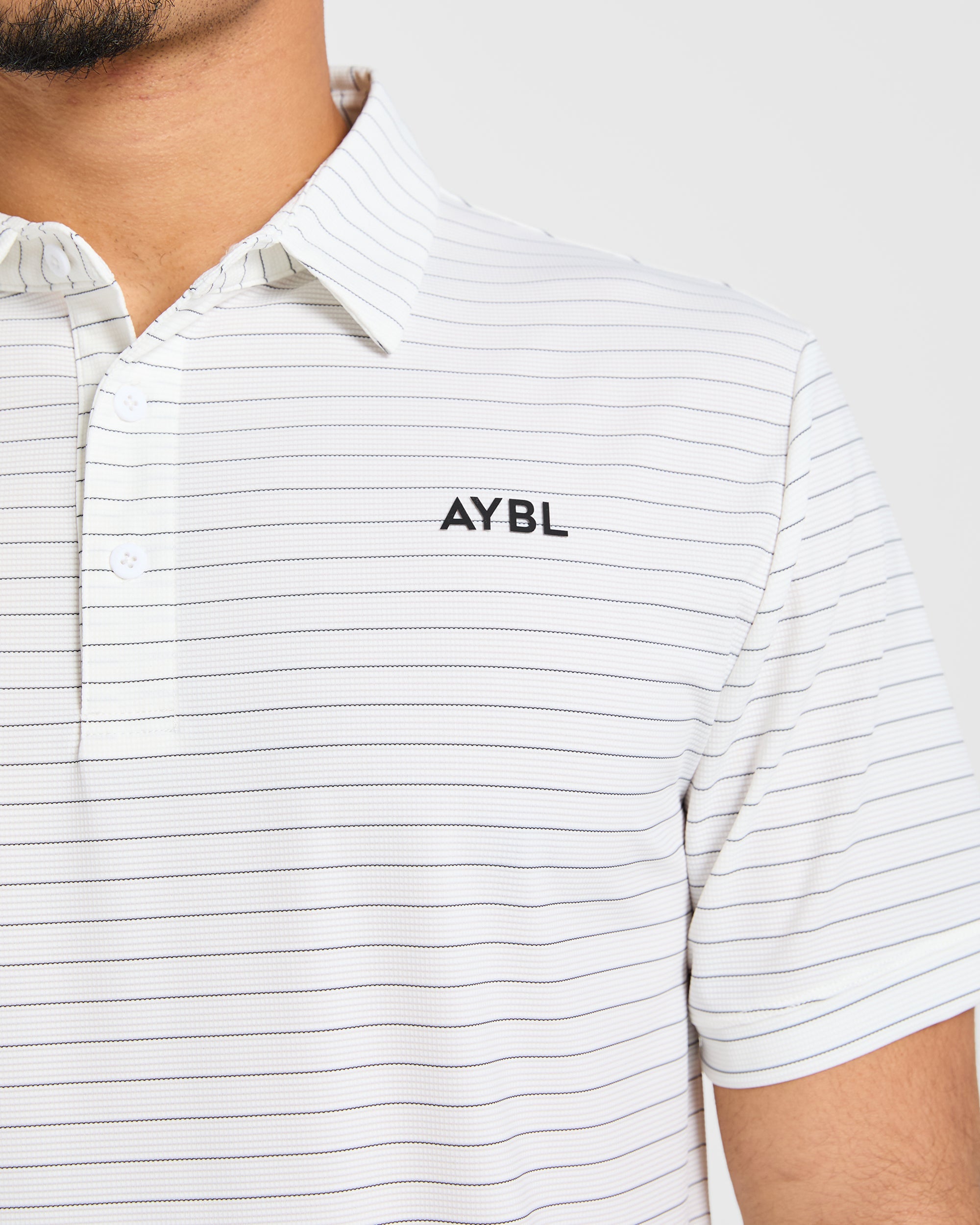 Classic Stripe Polo - White