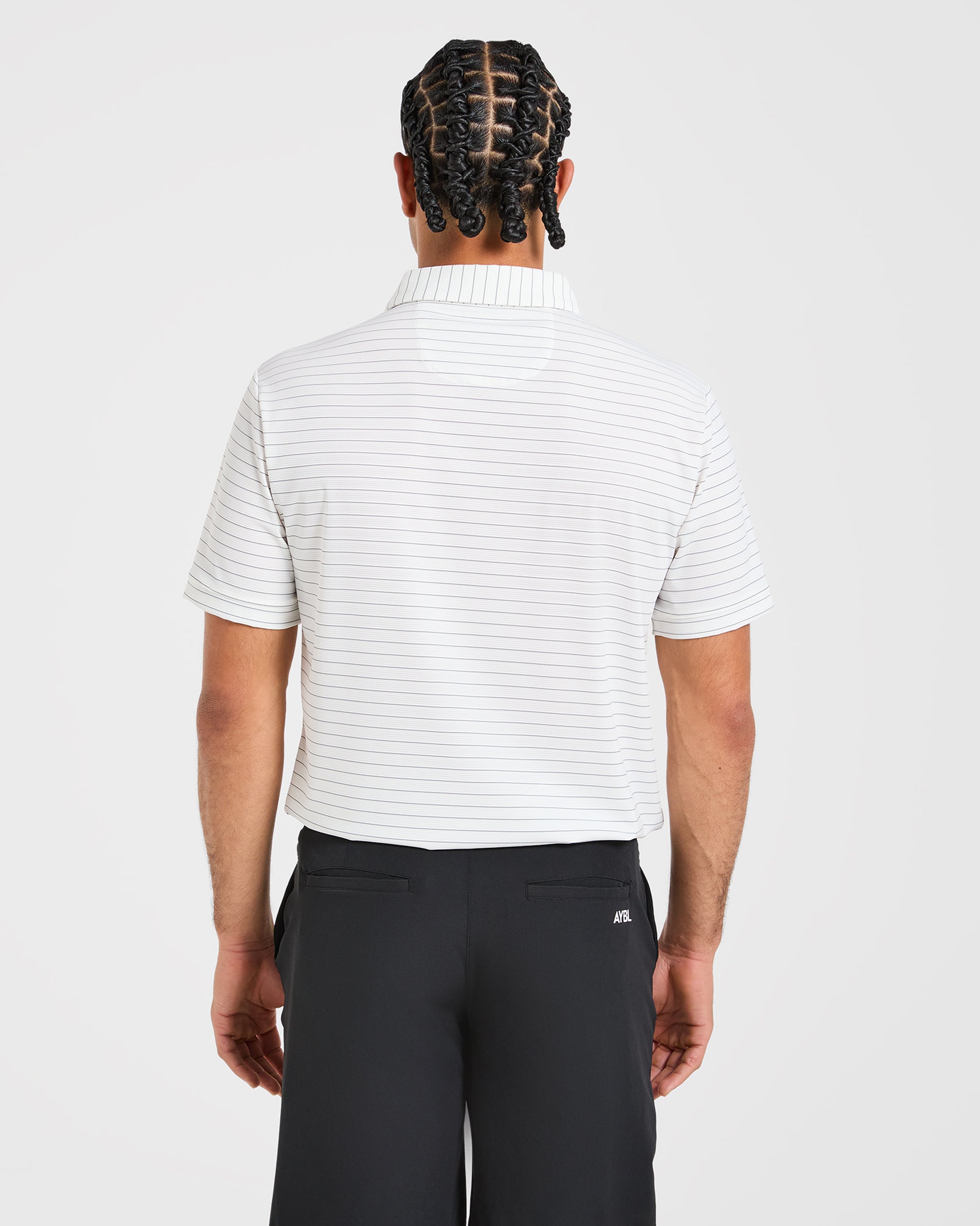 Classic Stripe Polo - White