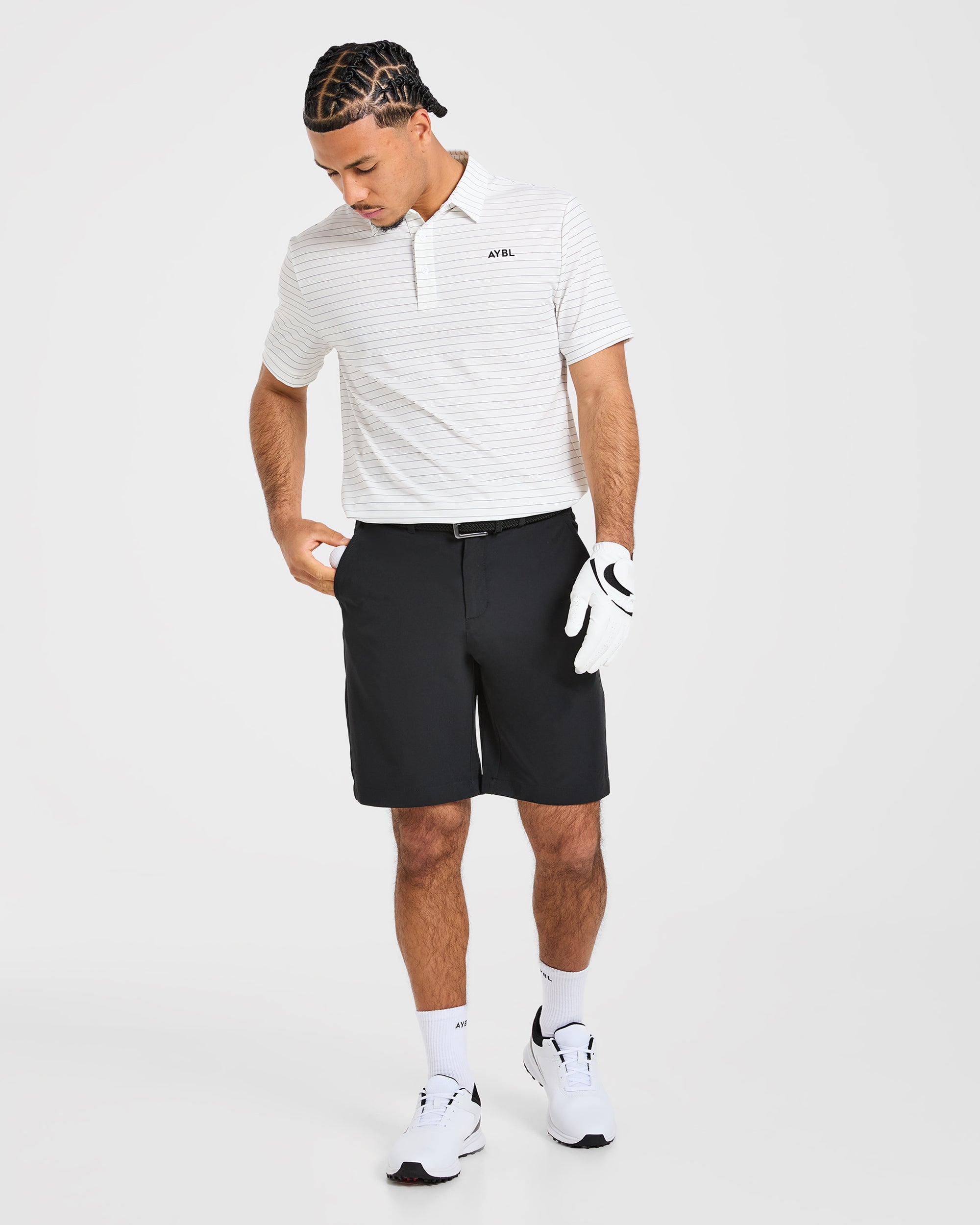 Classic Stripe Polo - White