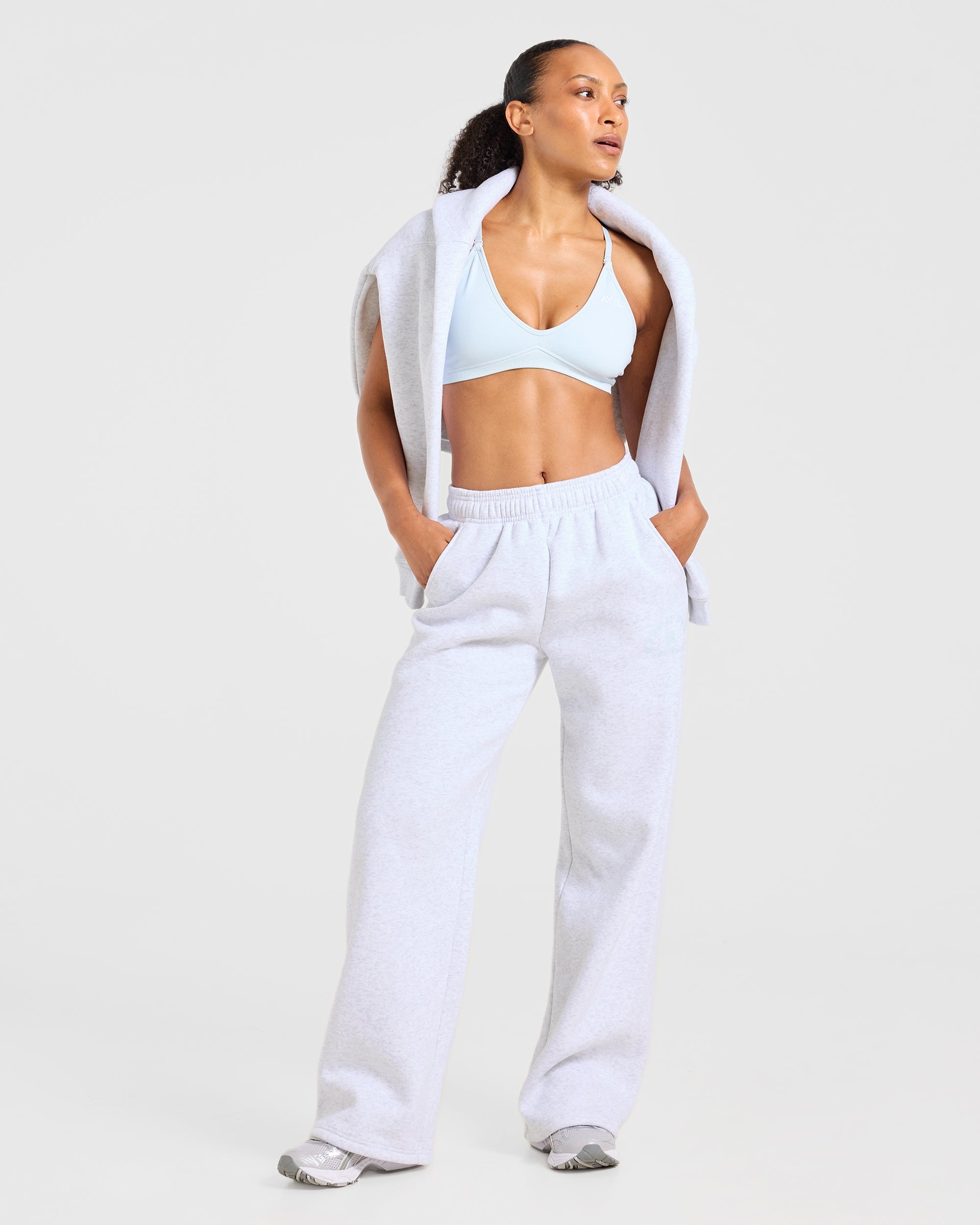 AYBL Sports 18 Oversized Straight Leg Joggers - Heather Grey