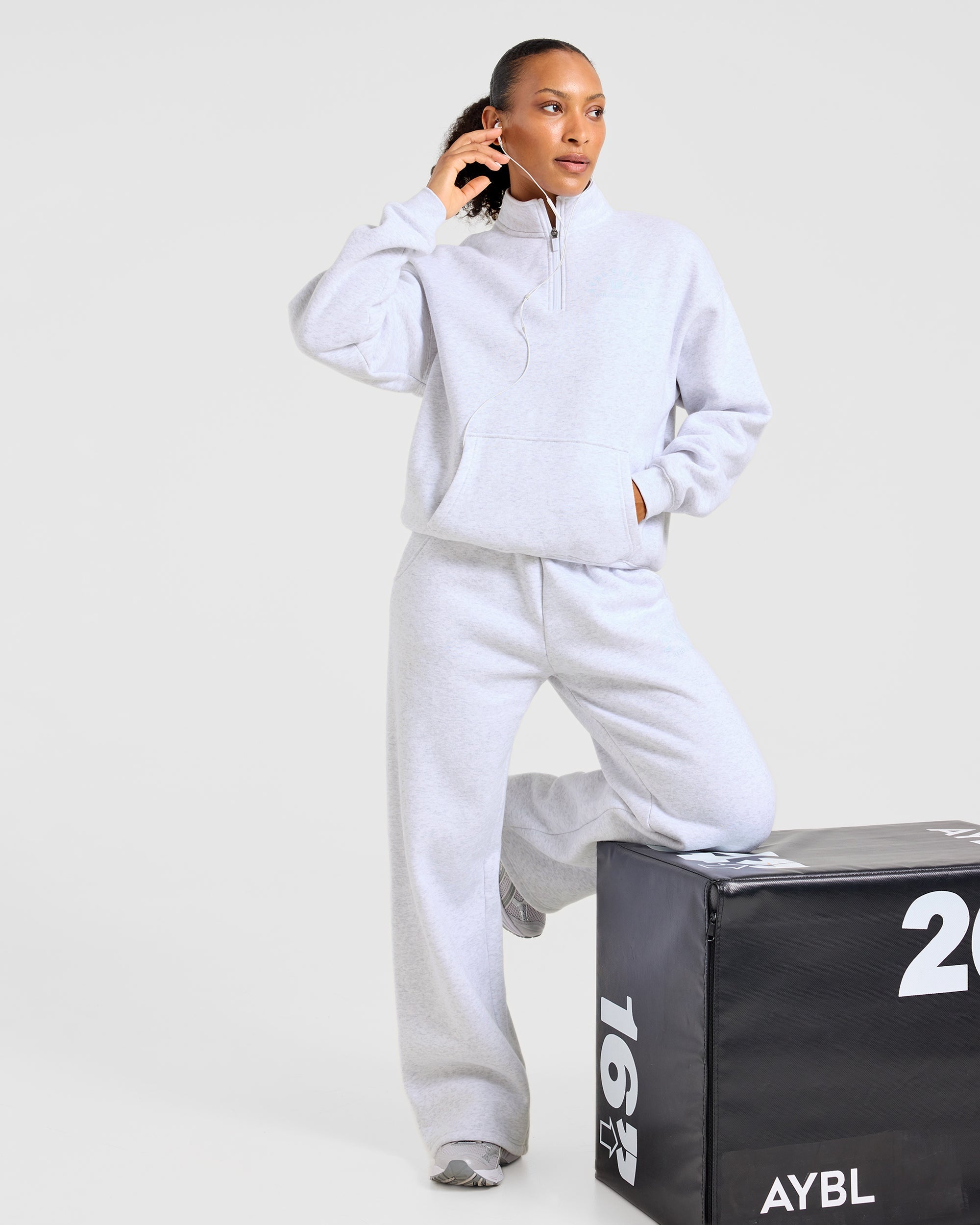 AYBL Sports 18 Oversized Straight Leg Joggers - Heather Grey