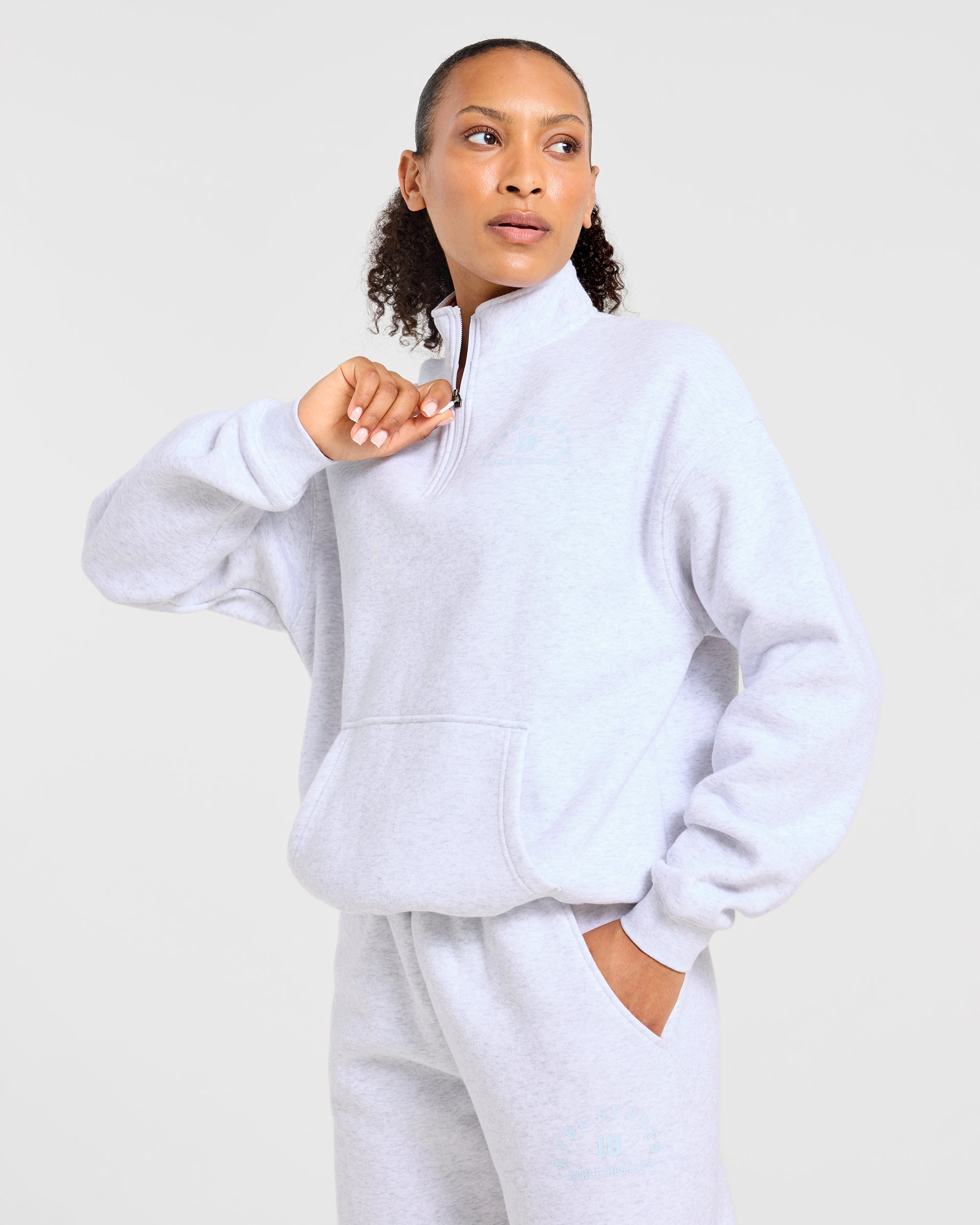 AYBL Sports 18 Oversized 1/4 Zip Pullover - Heather Grey