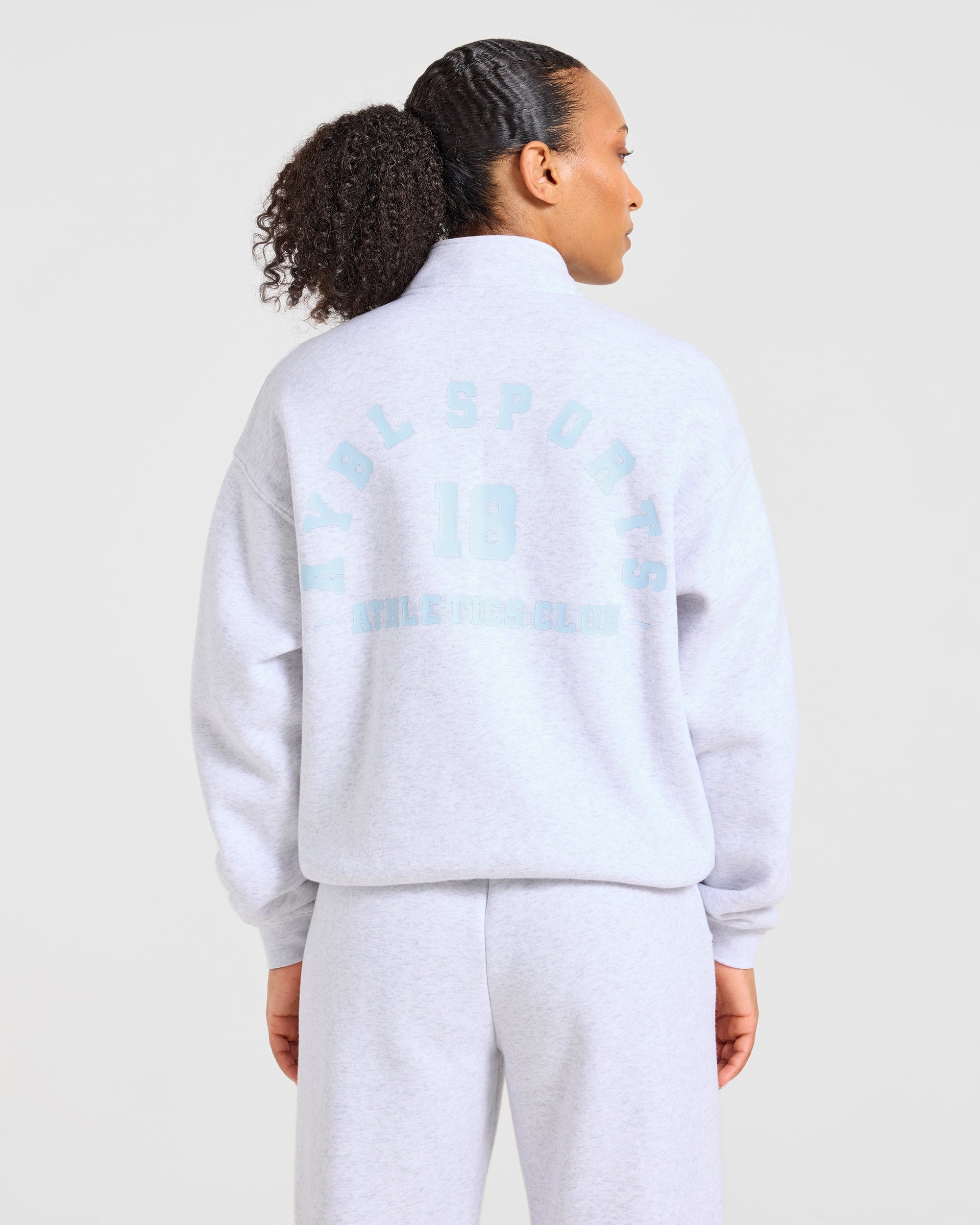 AYBL Sports 18 Oversized 1/4 Zip Pullover - Heather Grey