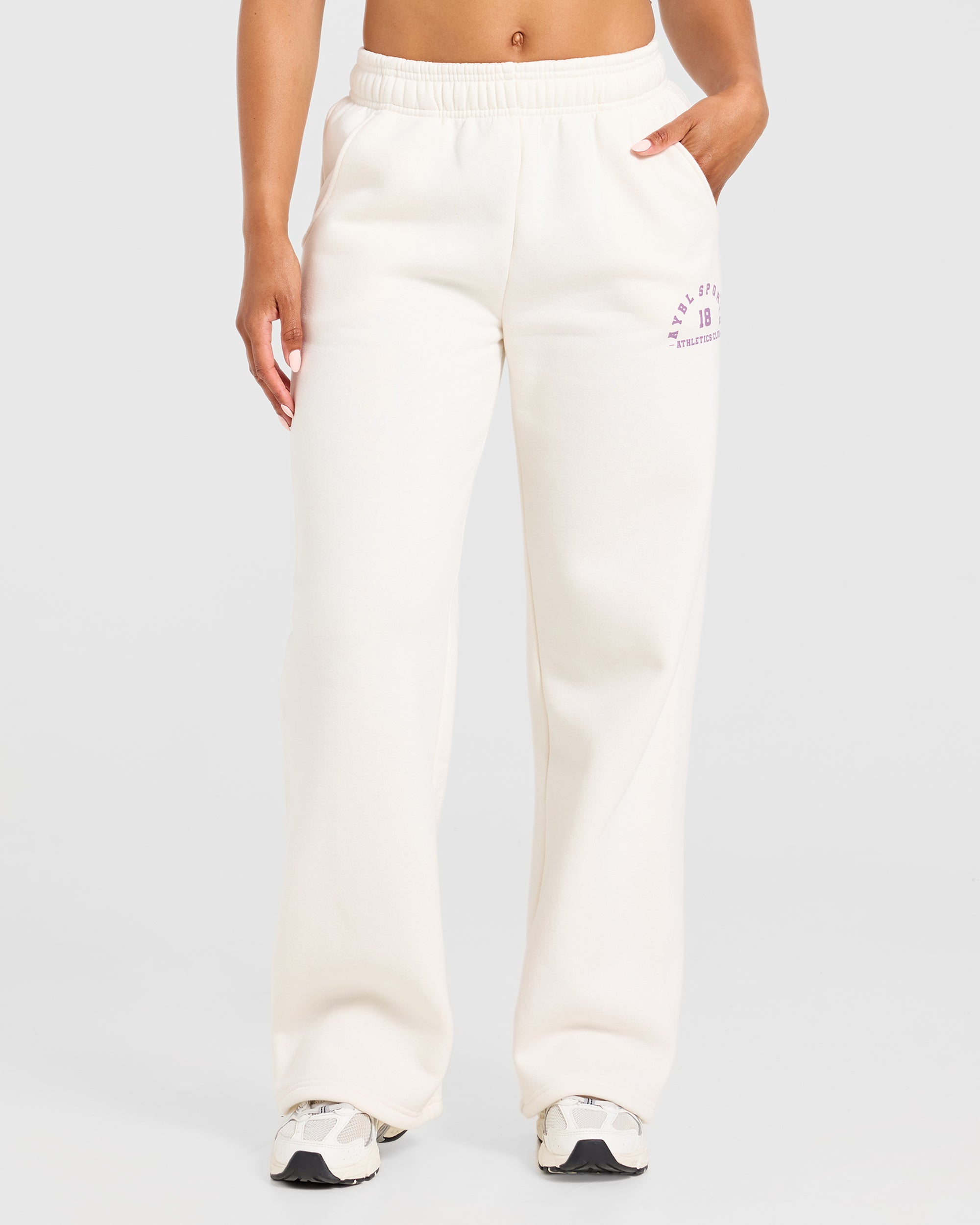 AYBL Sports 18 Oversized Straight Leg Joggers - Off White