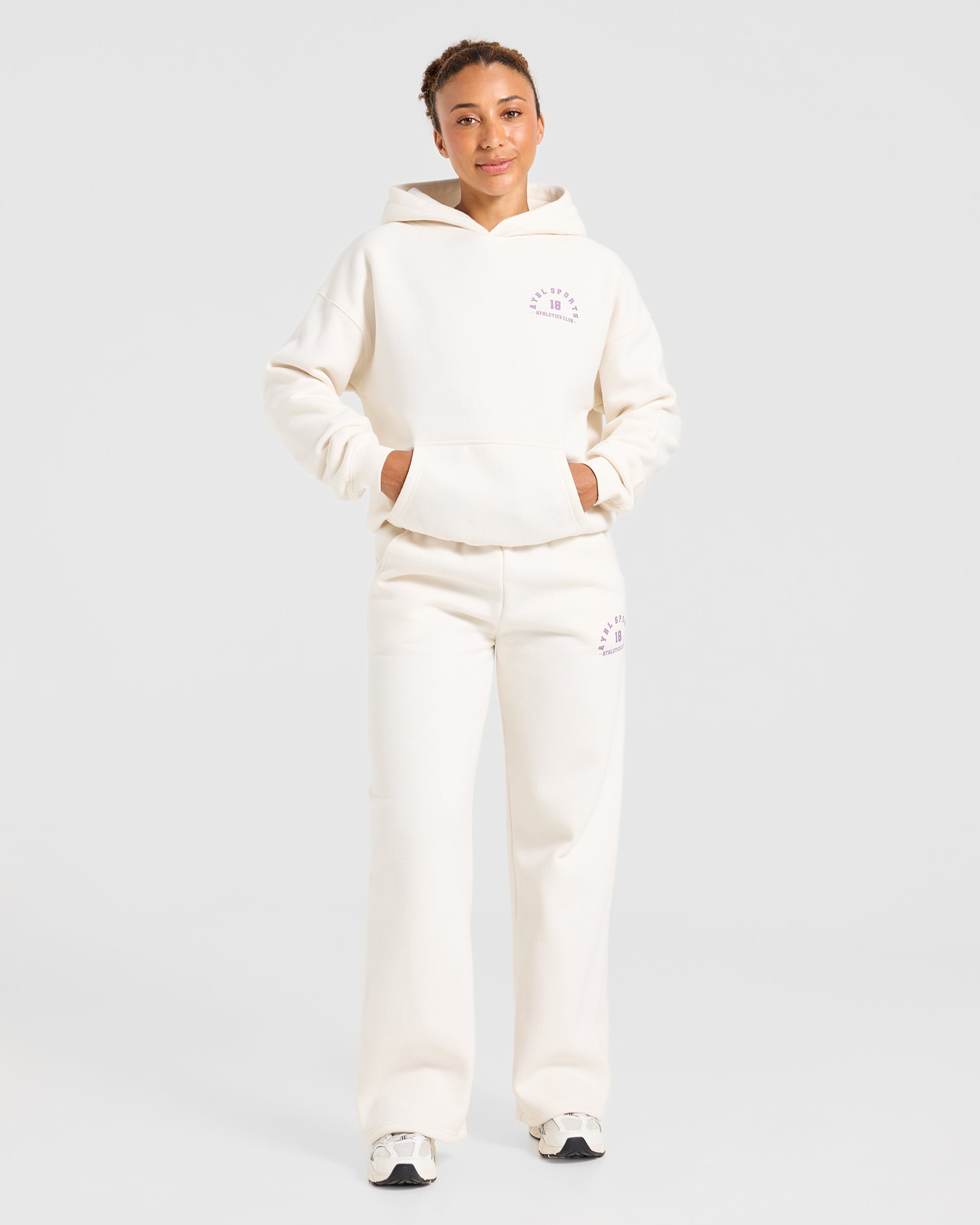 AYBL Sports 18 Oversized Straight Leg Joggers - Off White