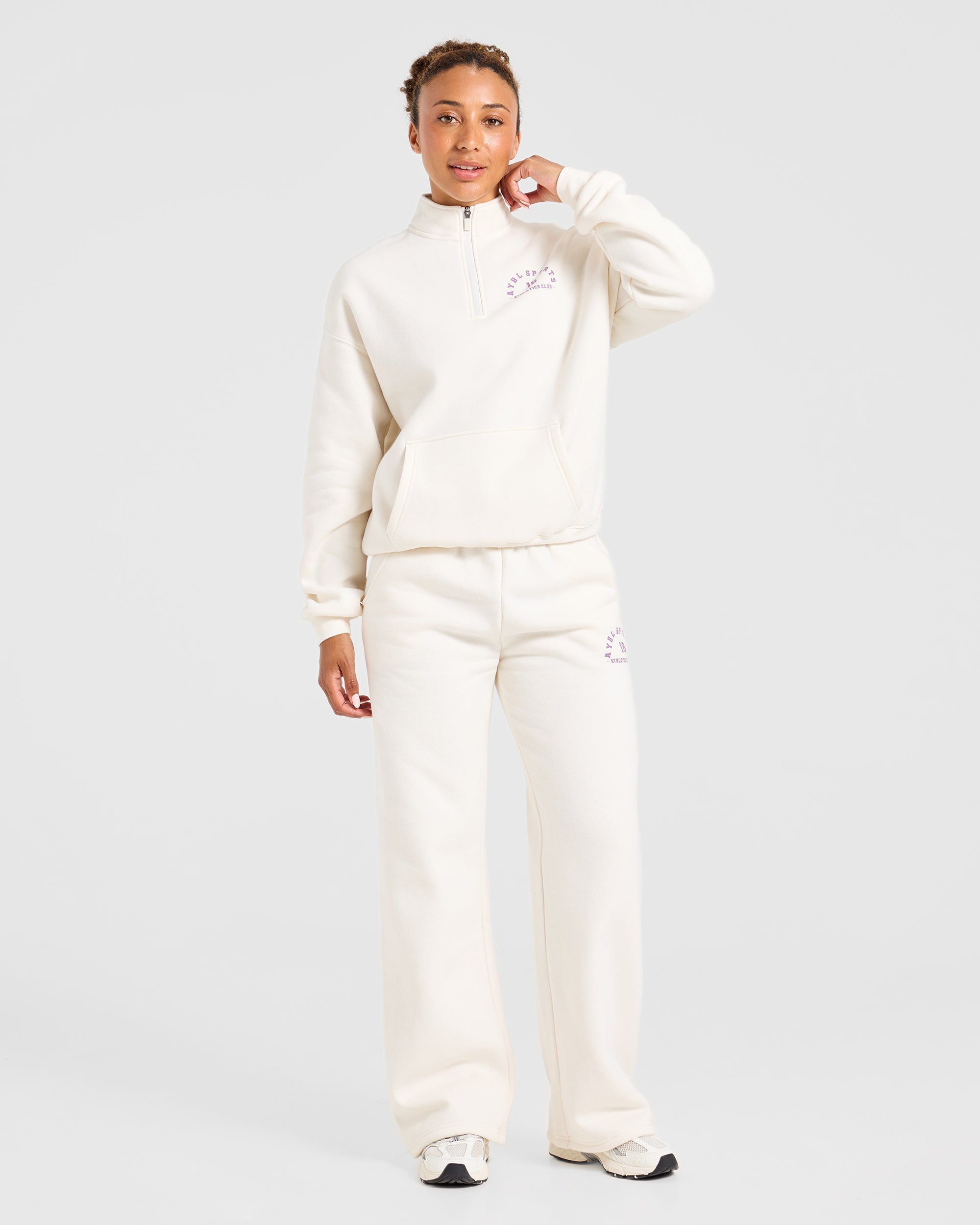 AYBL Sports 18 Oversized 1/4 Zip Pullover - Off White