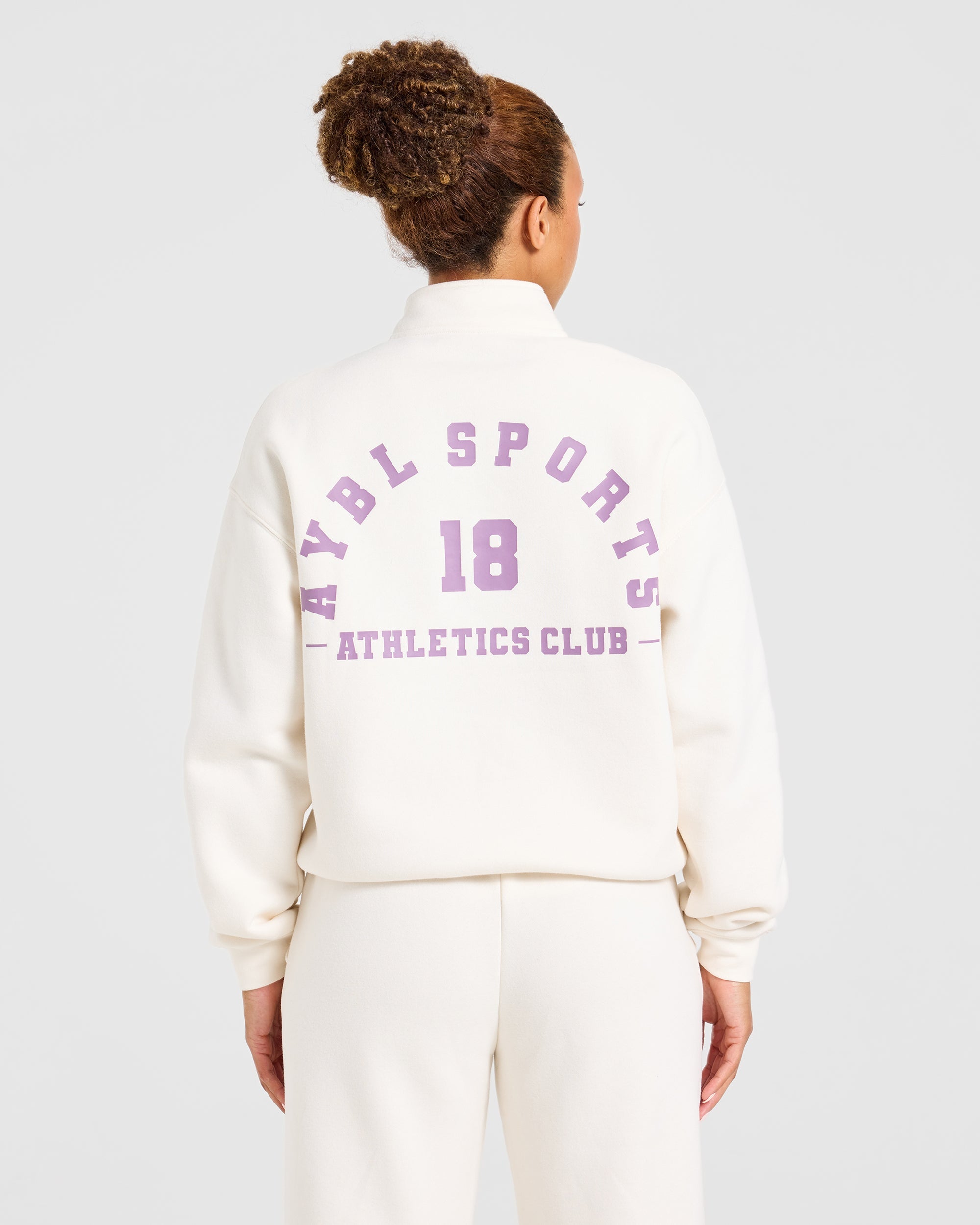 AYBL Sports 18 Oversized 1/4 Zip Pullover - Off White