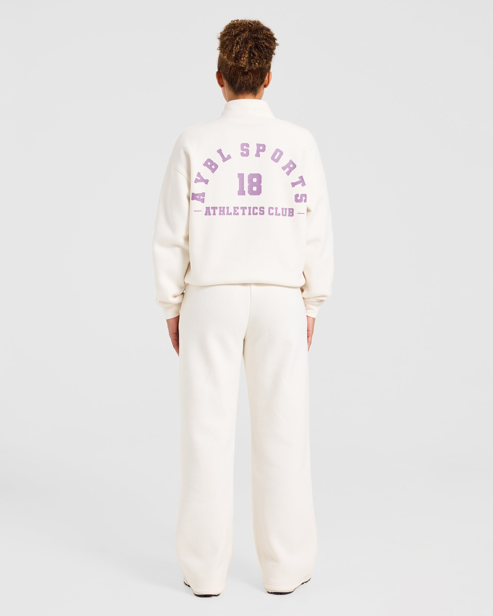 AYBL Sports 18 Oversized 1/4 Zip Pullover - Off White