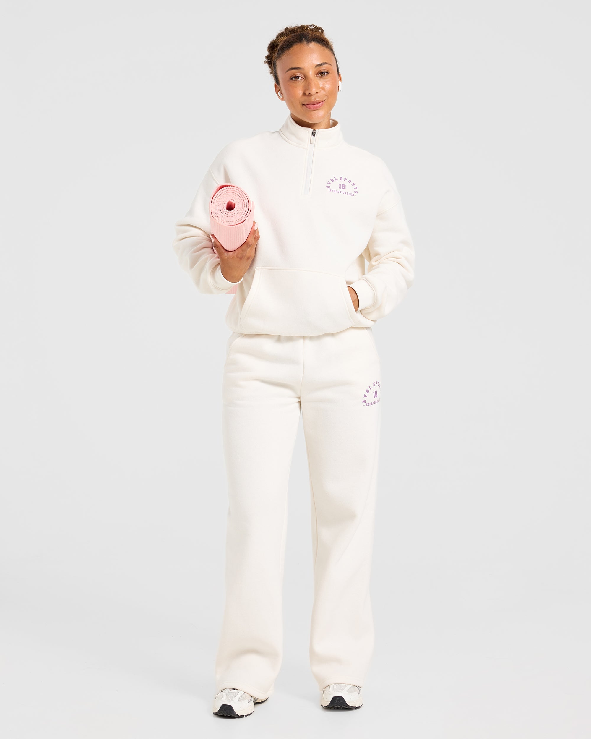 AYBL Sports 18 Oversized 1/4 Zip Pullover - Off White