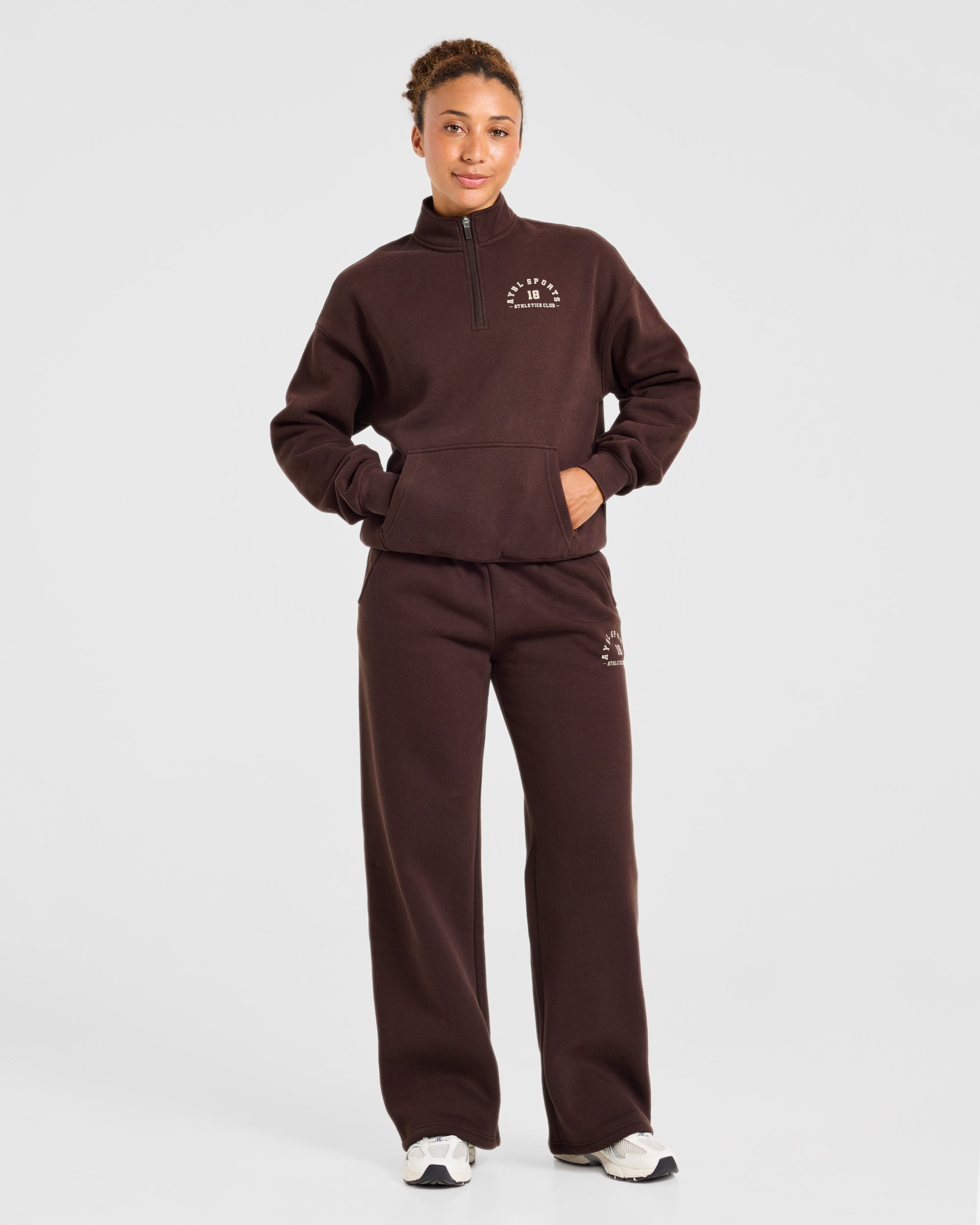 AYBL Sports 18 Oversized Straight Leg Joggers - Cocoa Brown