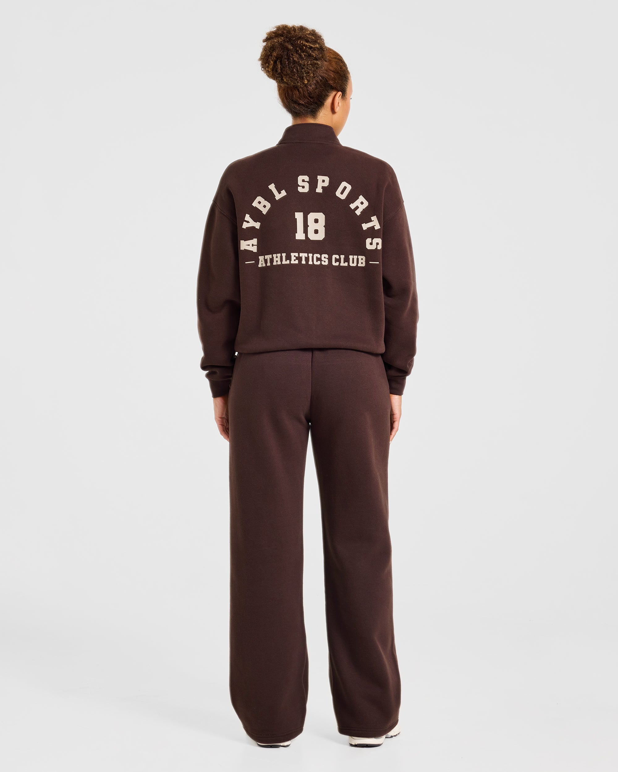 AYBL Sports 18 Oversized Straight Leg Joggers - Cocoa Brown