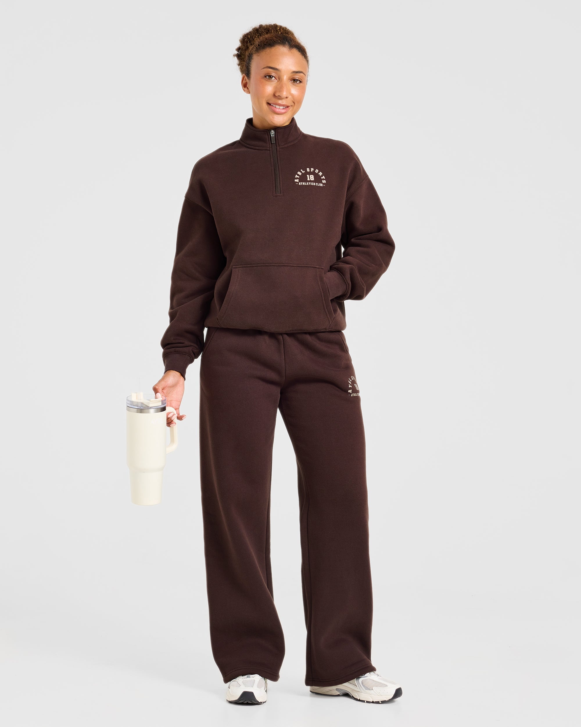 AYBL Sports 18 Oversized Straight Leg Joggers - Cocoa Brown