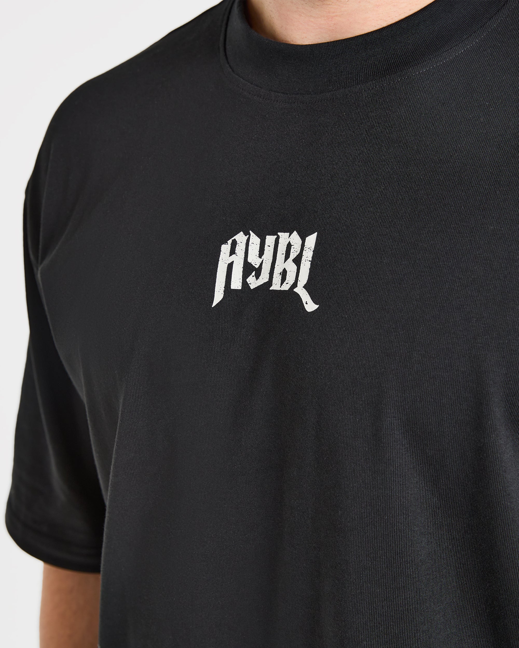 Heavy Lifting Gothic Oversized T Shirt - Black/Off White