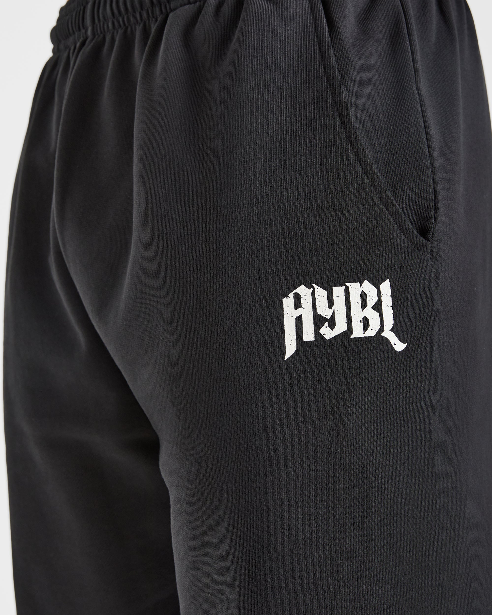 Heavy Lifting Gothic Oversized Joggers - Black/Off White