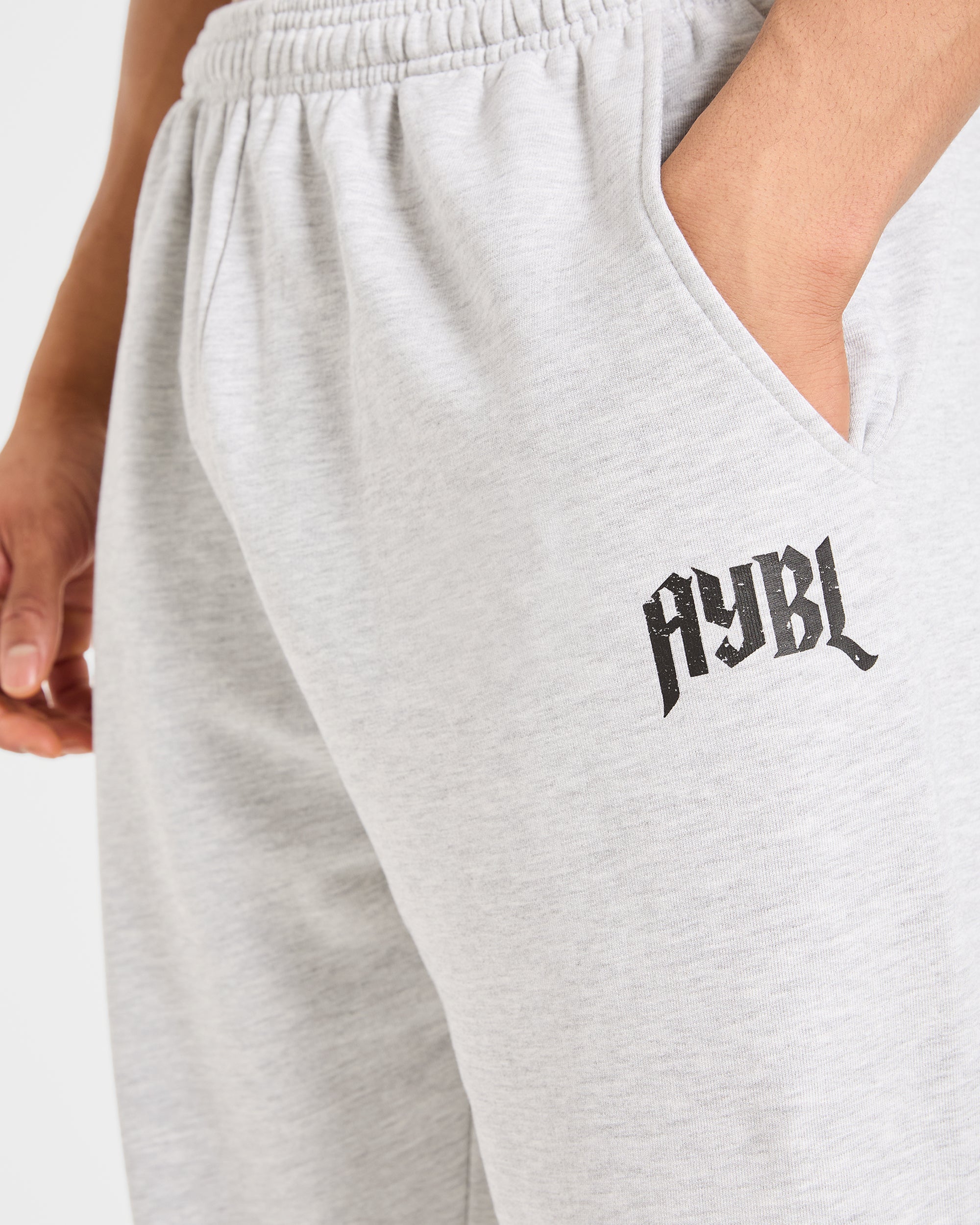 Heavy Lifting Gothic Oversized Joggers - Grey Marl