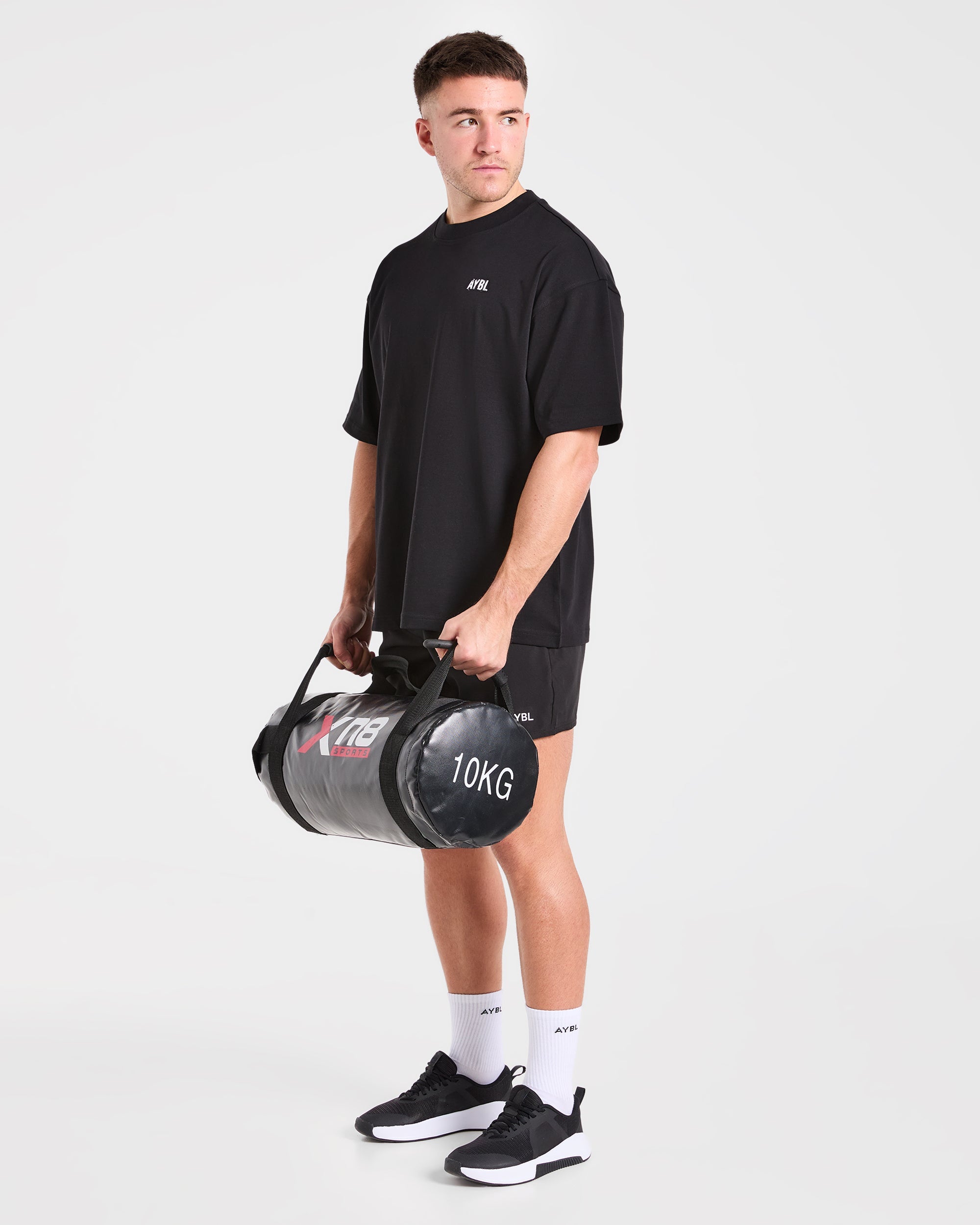 Gym Chalk Oversized T Shirt - Black