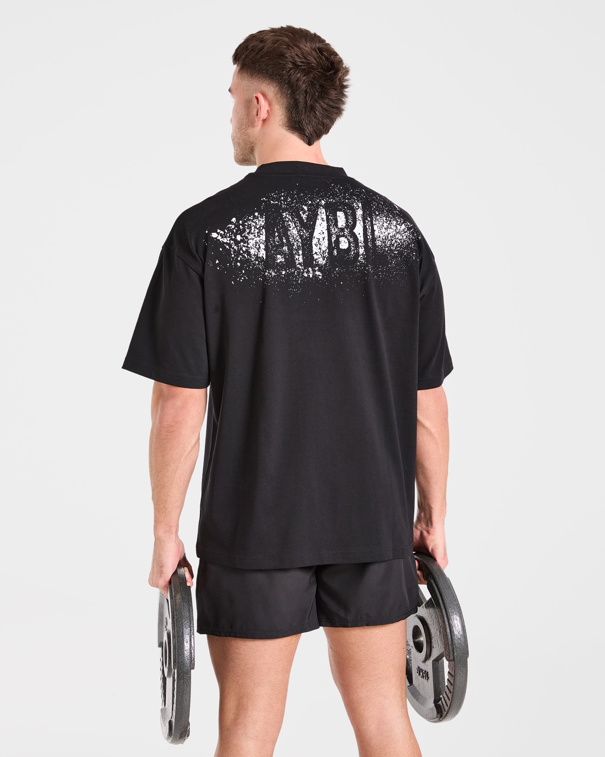 Gym Chalk Oversized T Shirt - Black