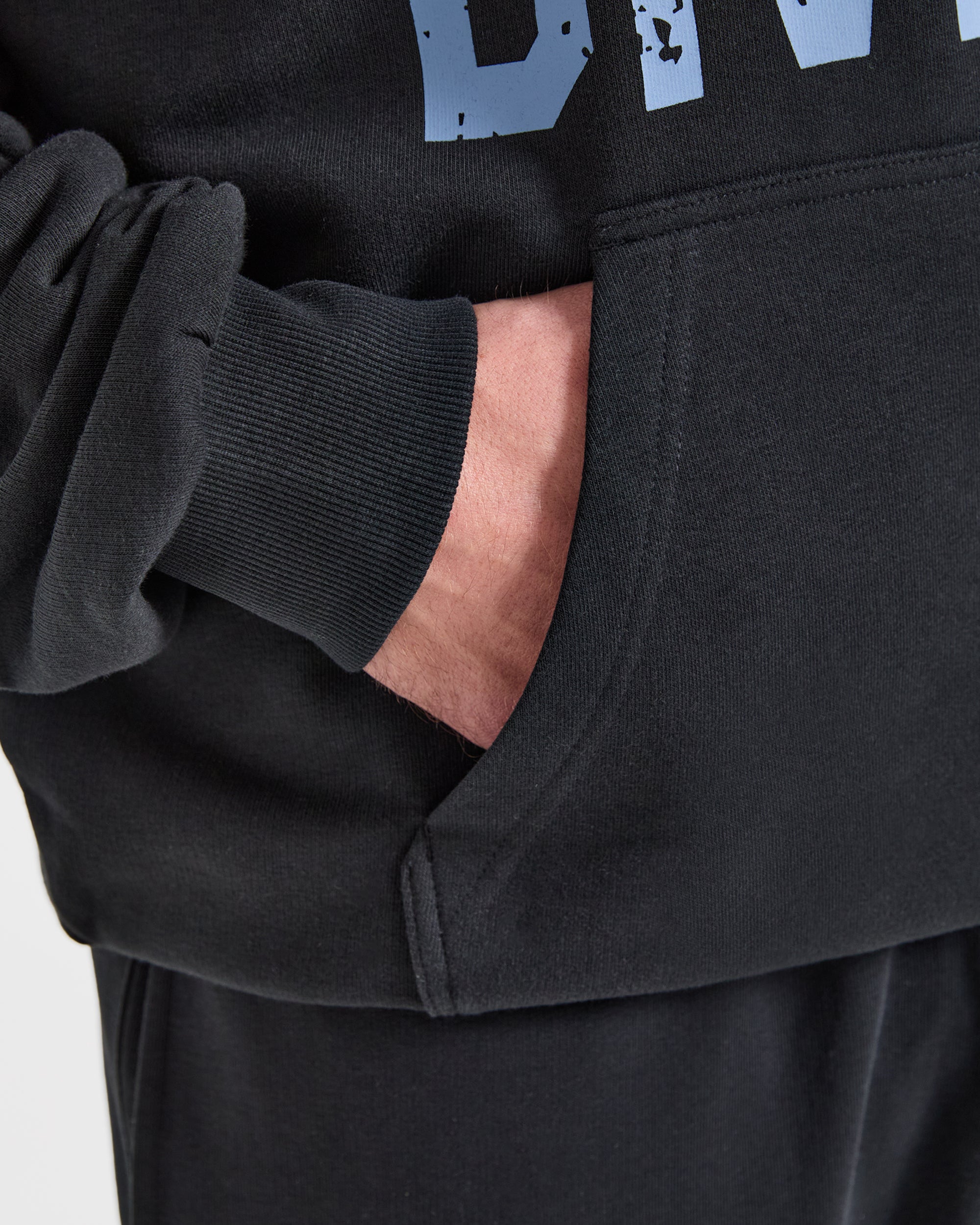 Strength Division Oversized Hoodie - Black/Blue