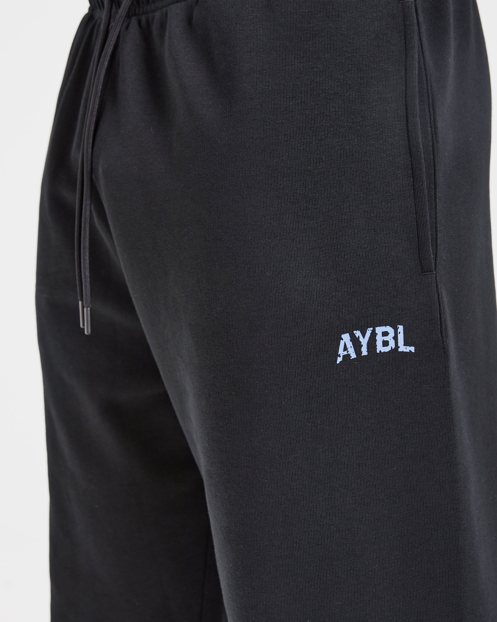 Strength Division Oversized Straight Leg Joggers - Black/Blue