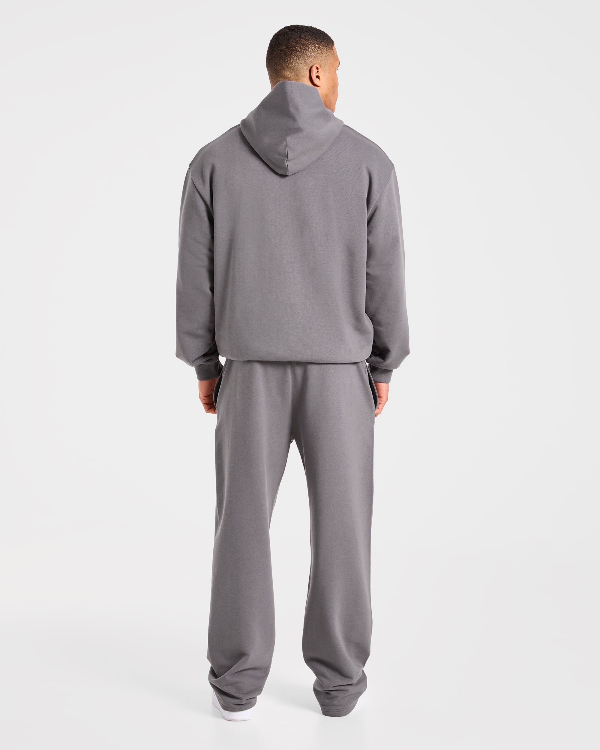 Strength Division Oversized Hoodie - Charcoal/Red