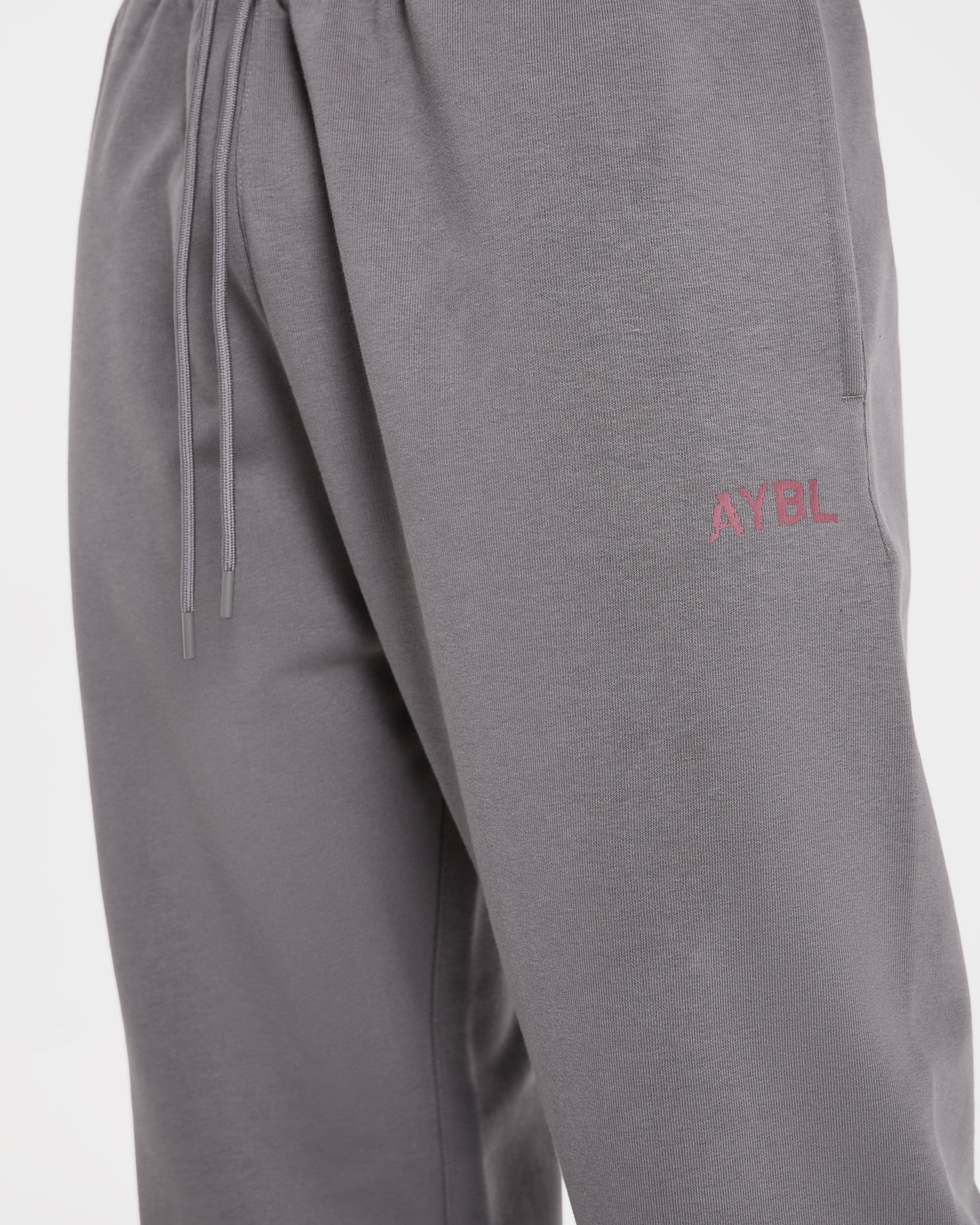 Strength Division Oversized Straight Leg Joggers - Charcoal/Red