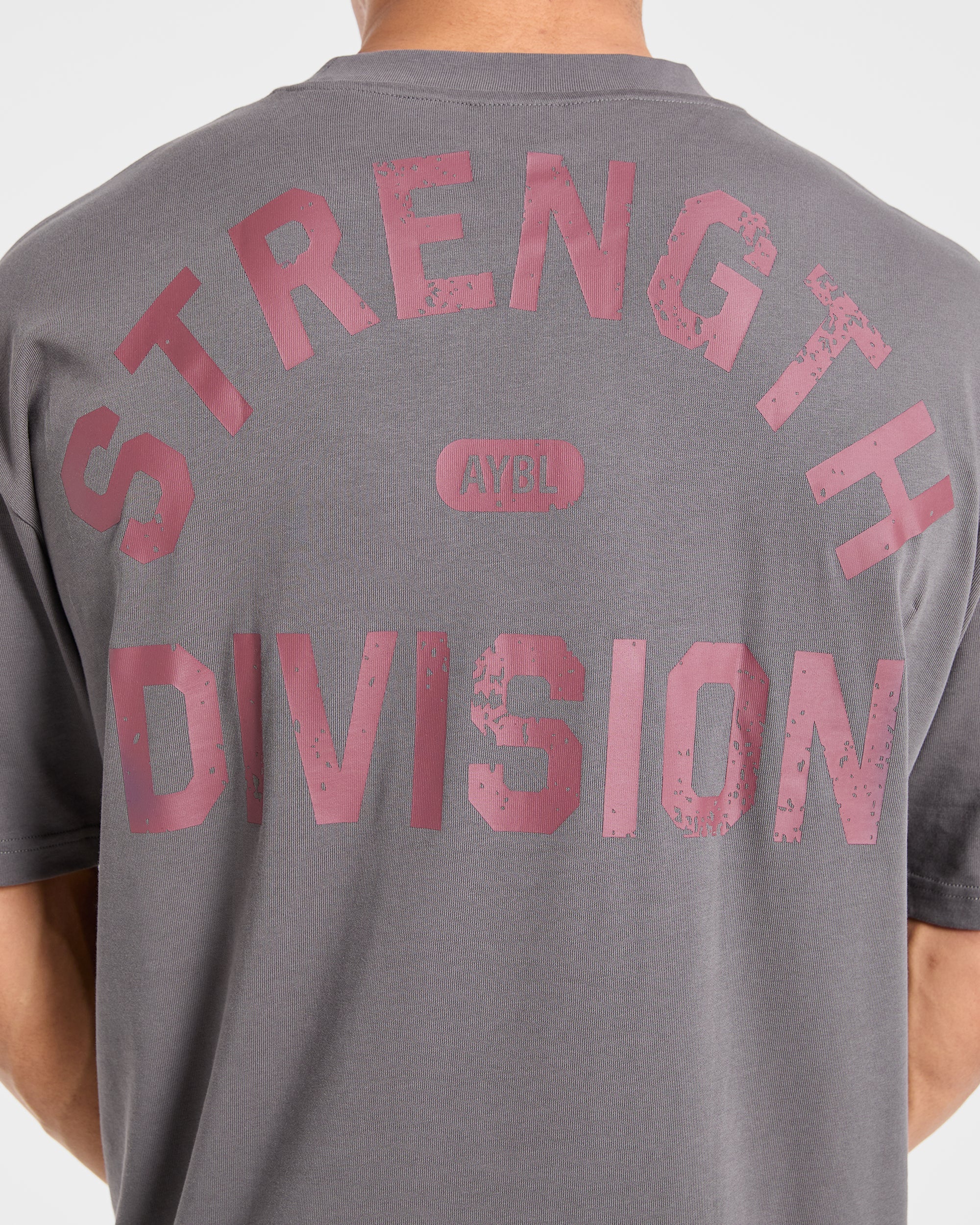 Strength Division Oversized T Shirt - Charcoal/Red