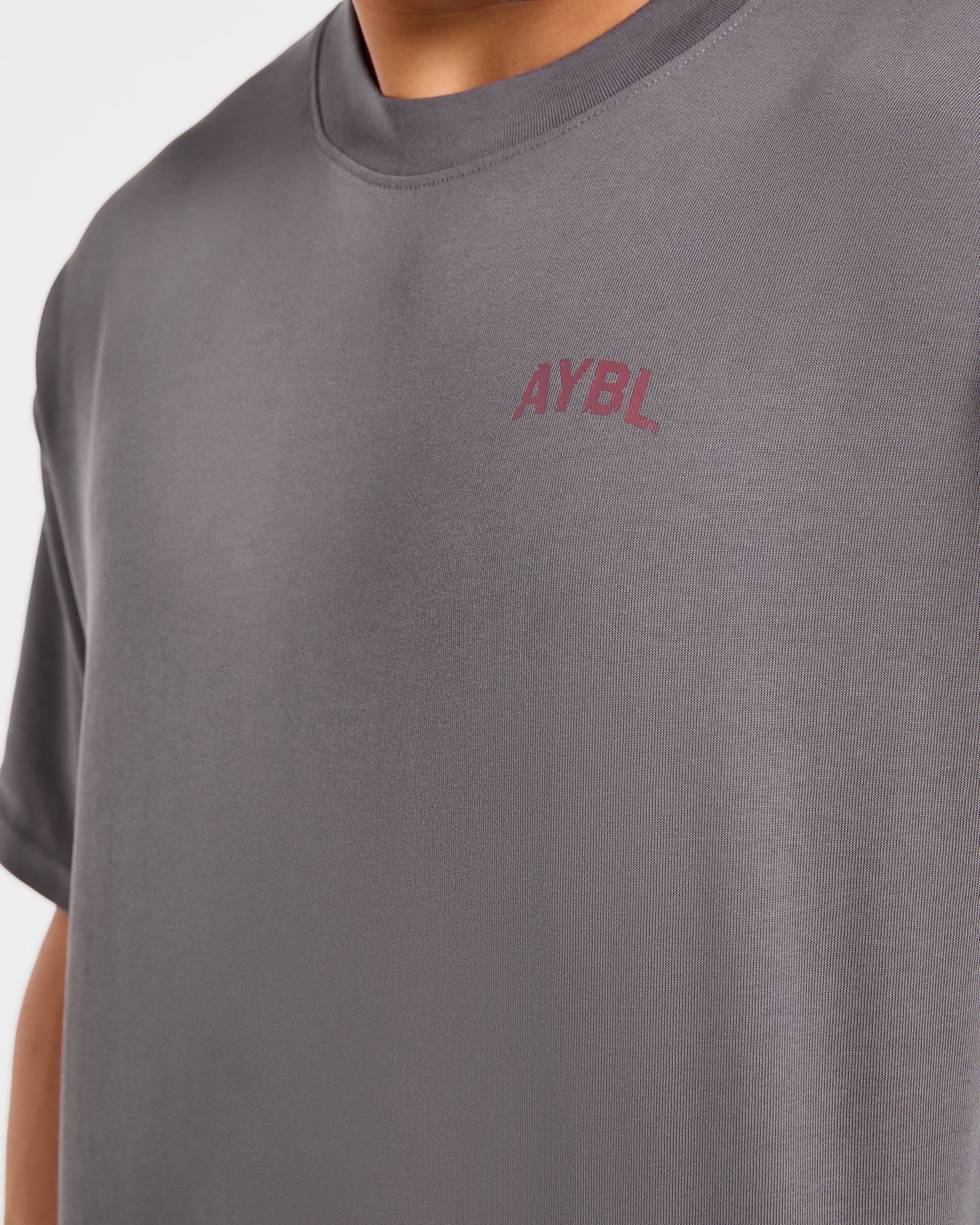 Strength Division Oversized T Shirt - Charcoal/Red