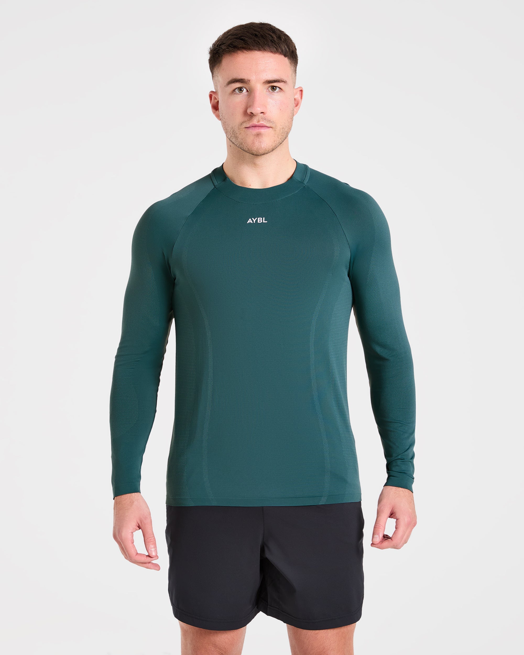 Attain Seamless Long Sleeve T Shirt - Pine Forest