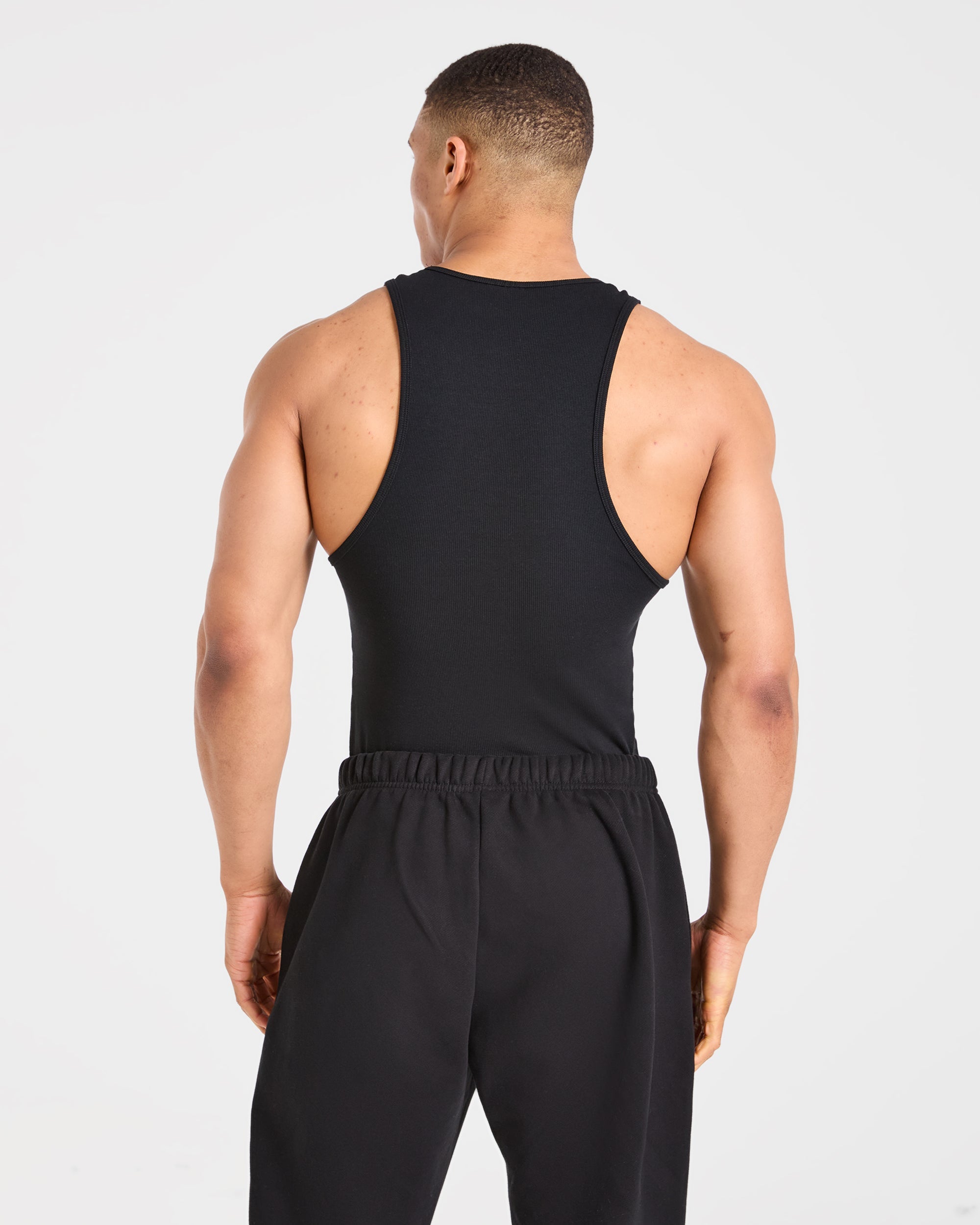 Muscle Ribbed Tank - Black
