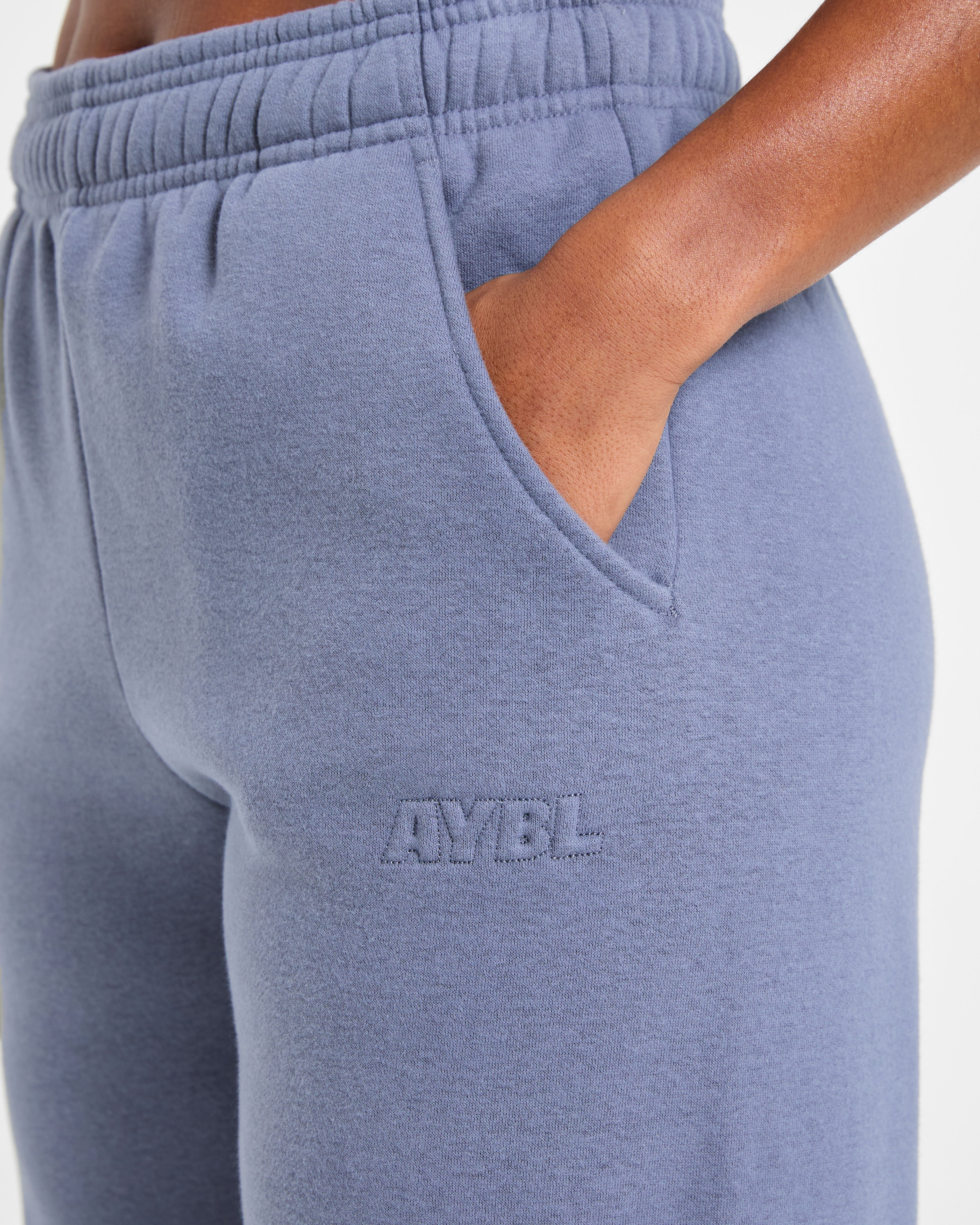 Classic Plush Oversized Straight Leg Joggers - Slate
