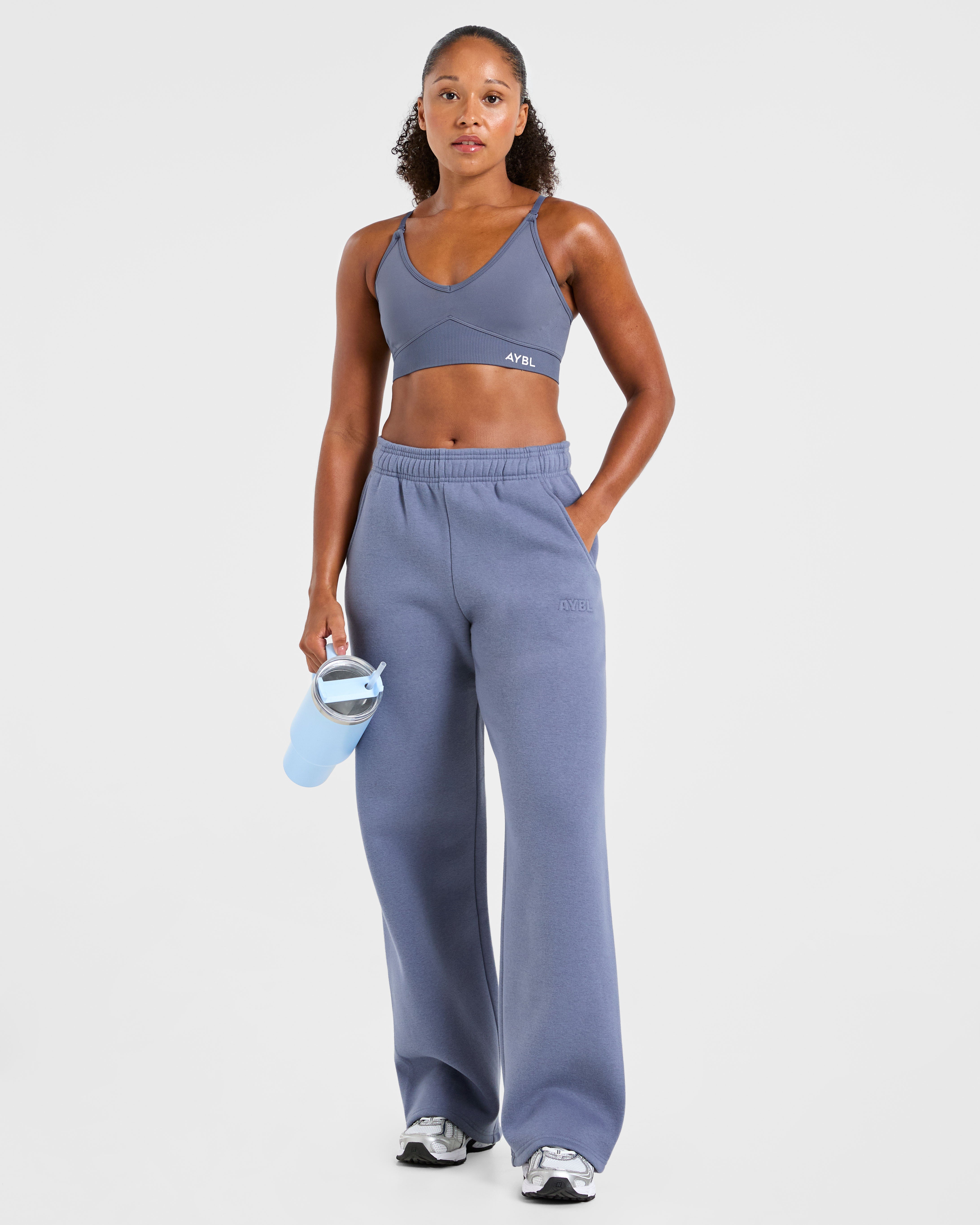 Classic Plush Oversized Straight Leg Joggers - Slate