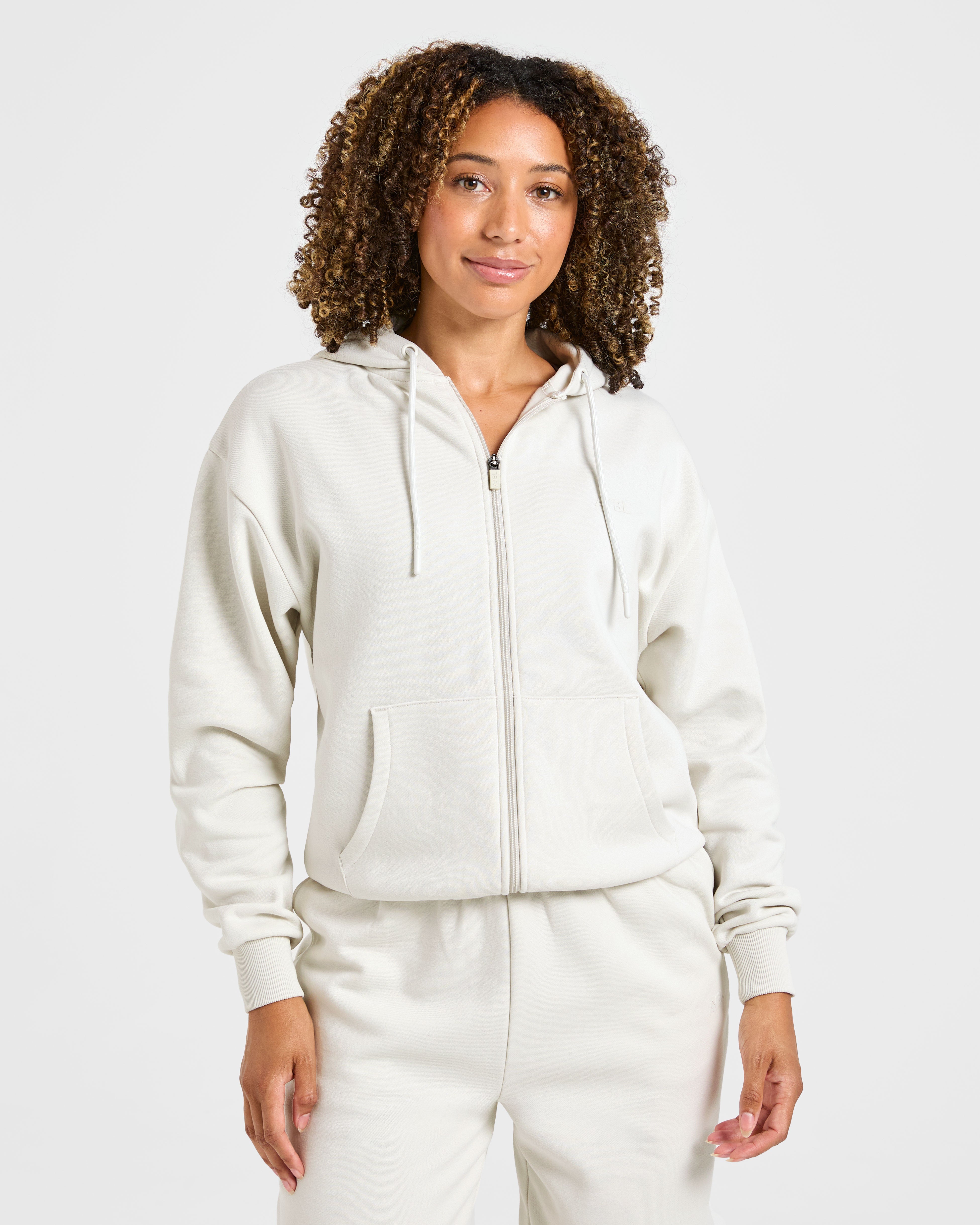 トップス EVERYDAY ILIKE. Oversized hoodie ap Lifestyle Oversized Zip Up Hoodie - Off White
