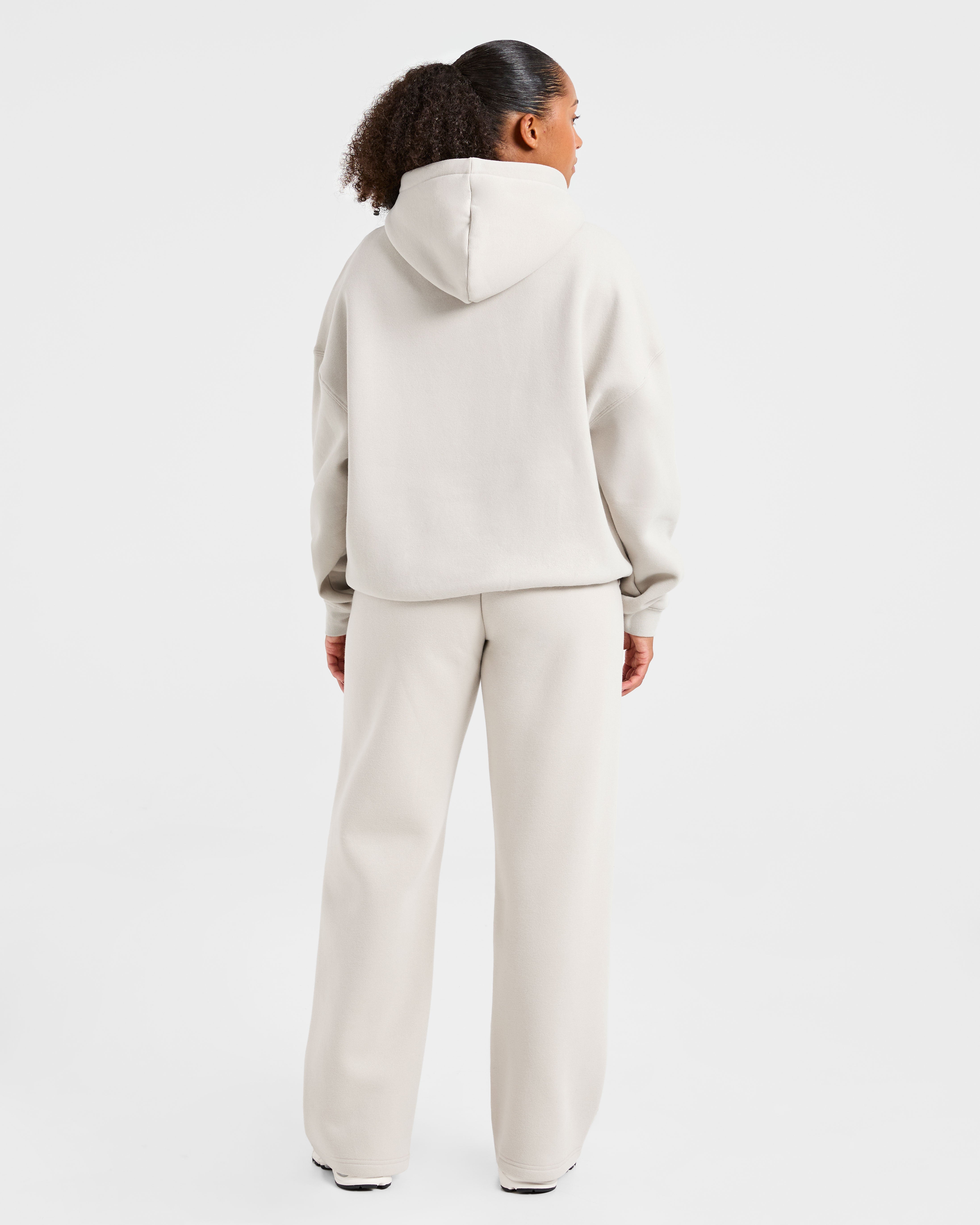 Classic Plush Oversized Straight Leg Joggers - Sand