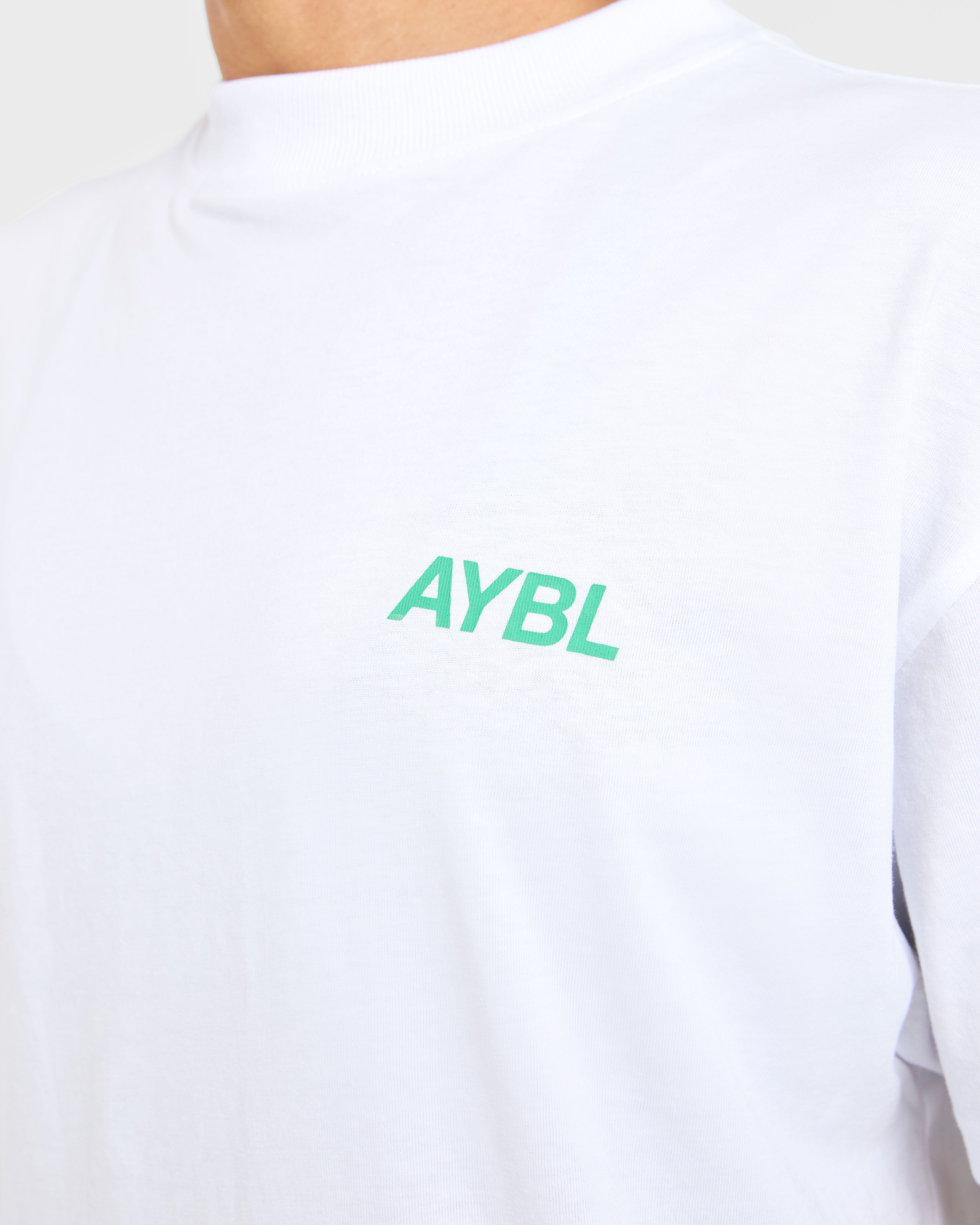 AYBL Sports Club Oversized T Shirt - White/Racing Green