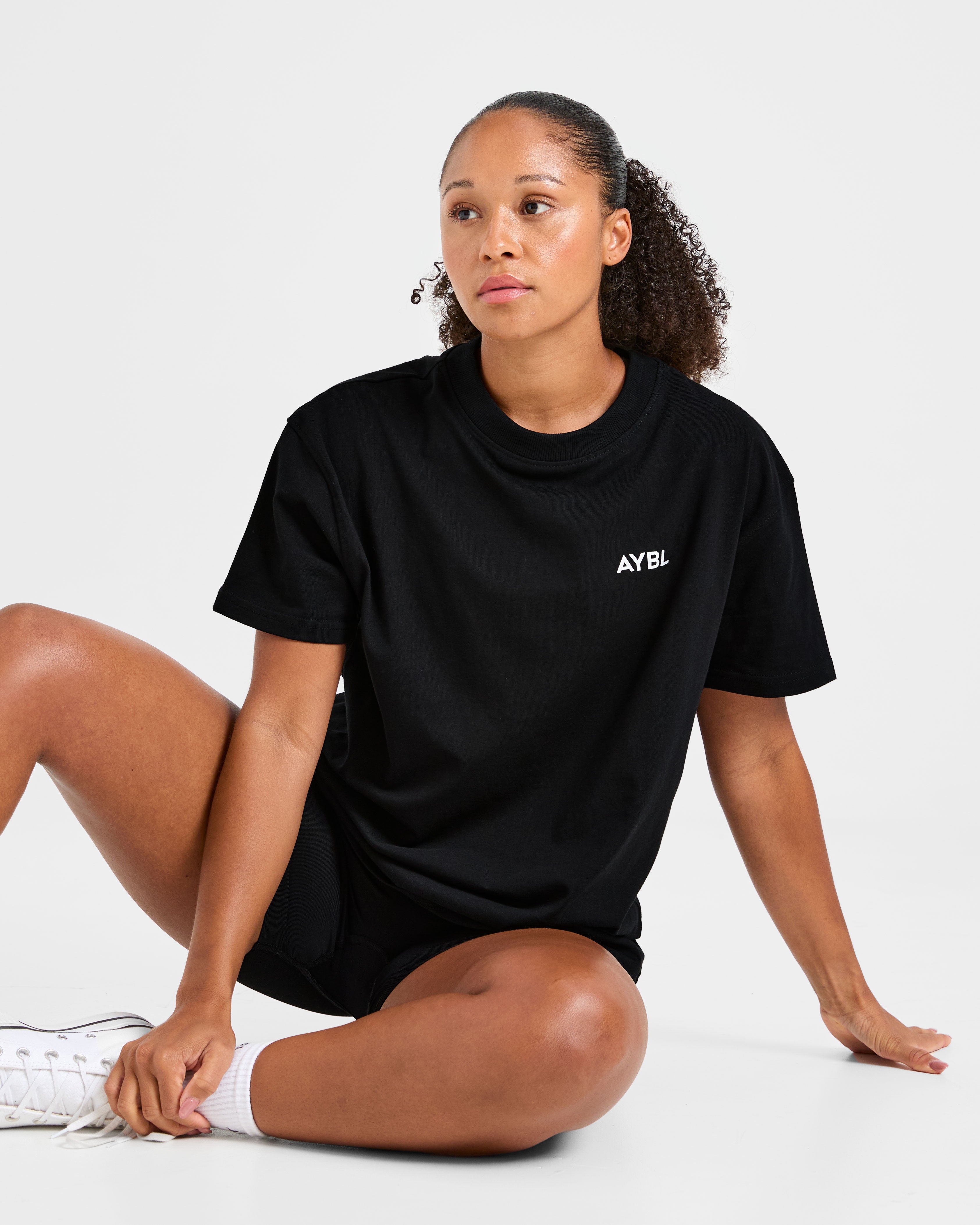 Lift Graphic Oversized T Shirt - Black