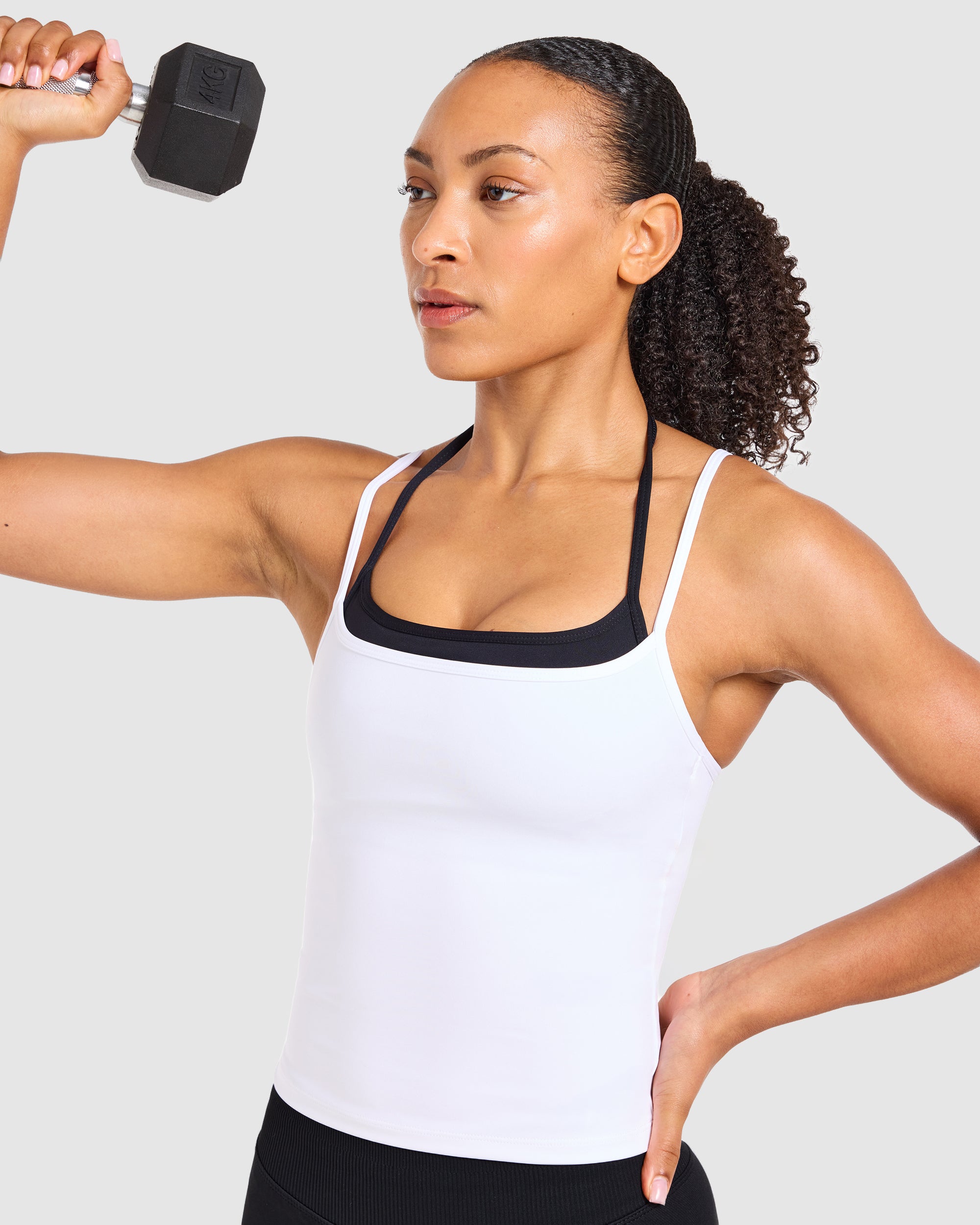 DOUBLE LAYERED TANK TOP ホワイト Double Layered Tank Top - White/Black