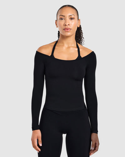 Ease Off The Shoulder Top - Black