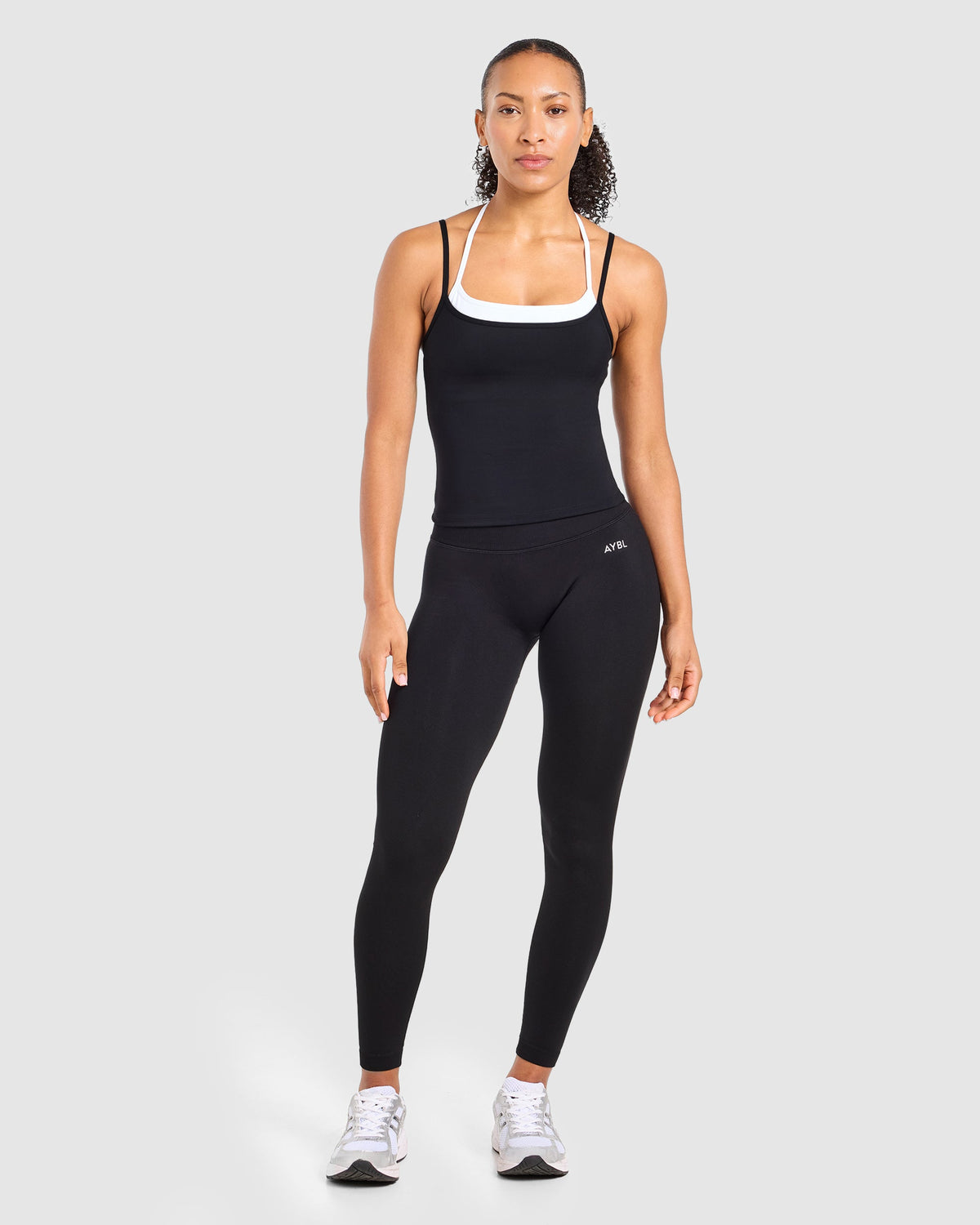Double Layered Tank Top - Black/White