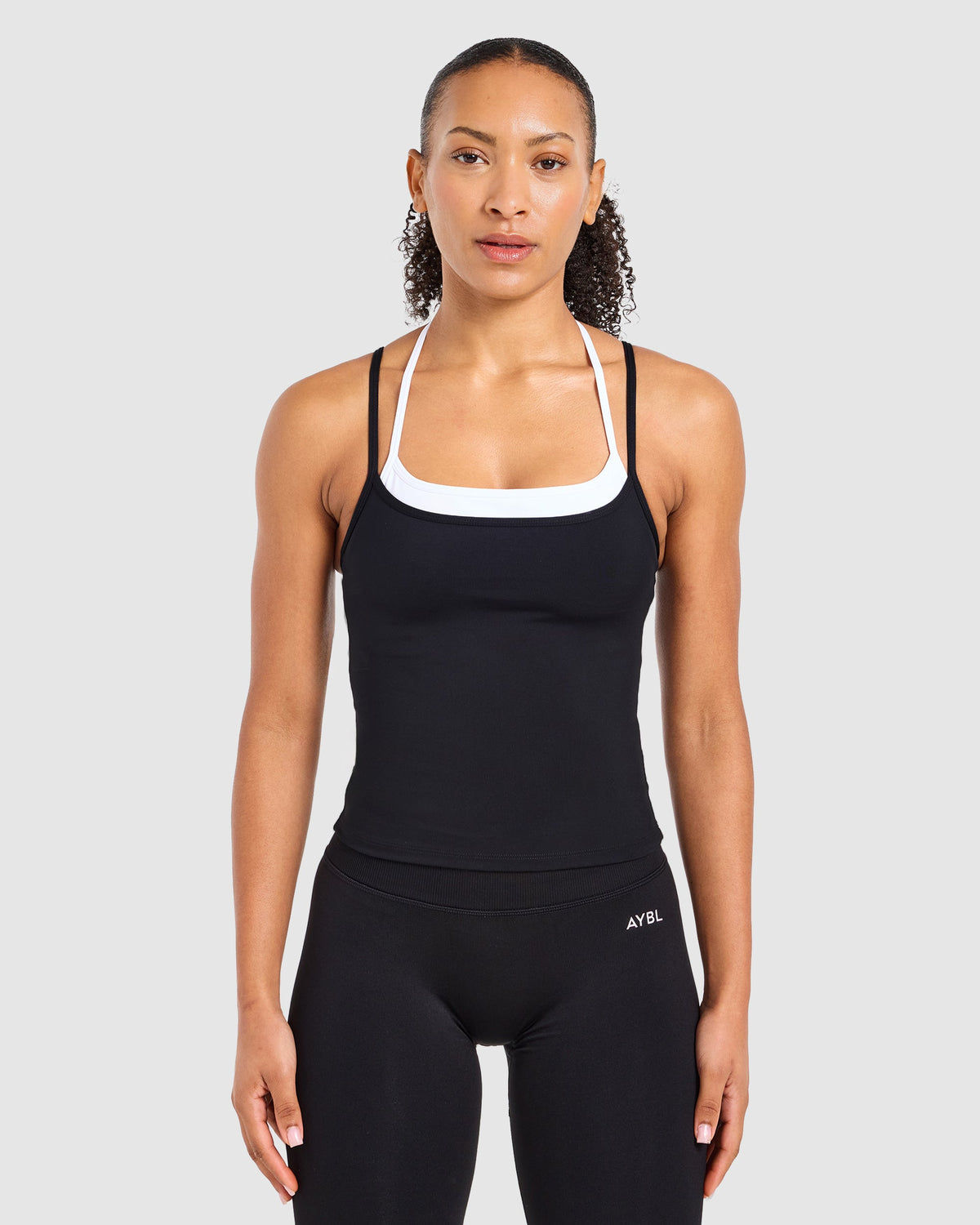 Double Layered Tank Top - Black/White