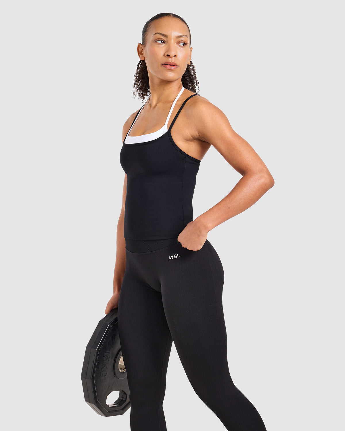 Double Layered Tank Top - Black/White