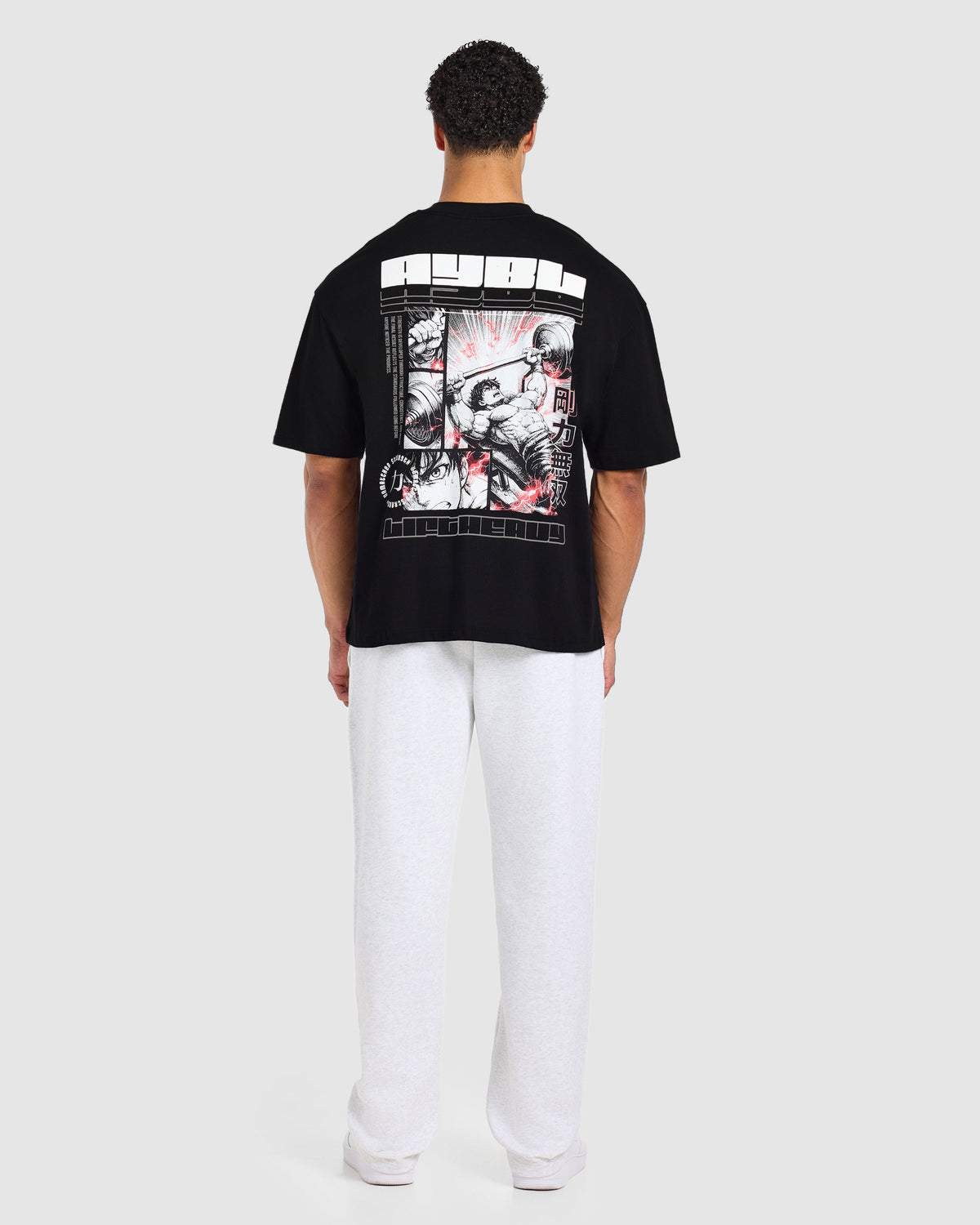 Anime Bench Press Oversized T Shirt - Black