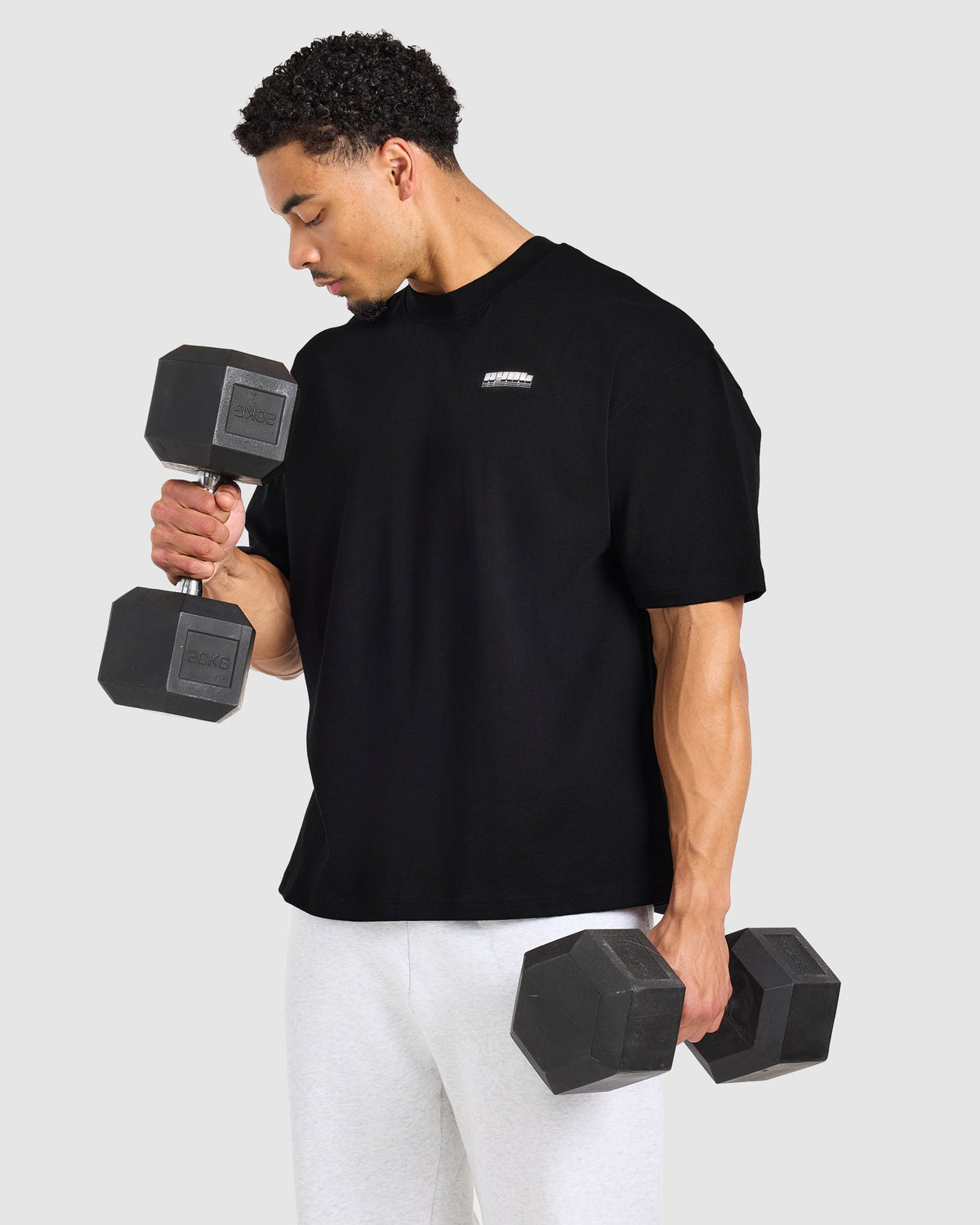 Anime Bench Press Oversized T Shirt - Black