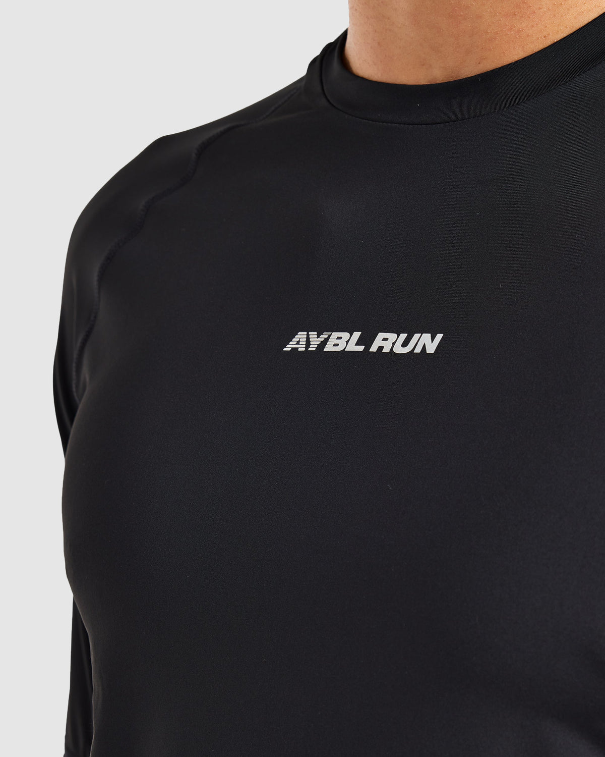Run Long Sleeve T Shirt - Black