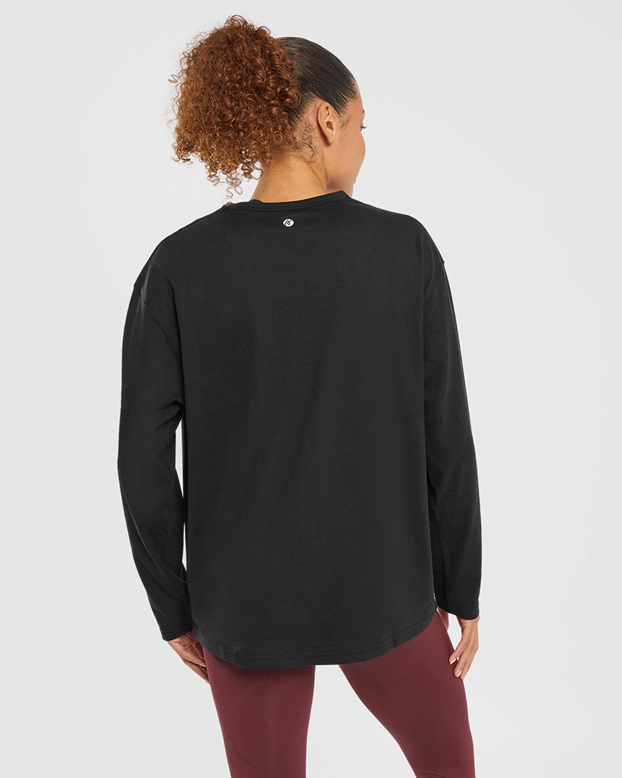 Essential Oversized Long Sleeve T Shirt - Black